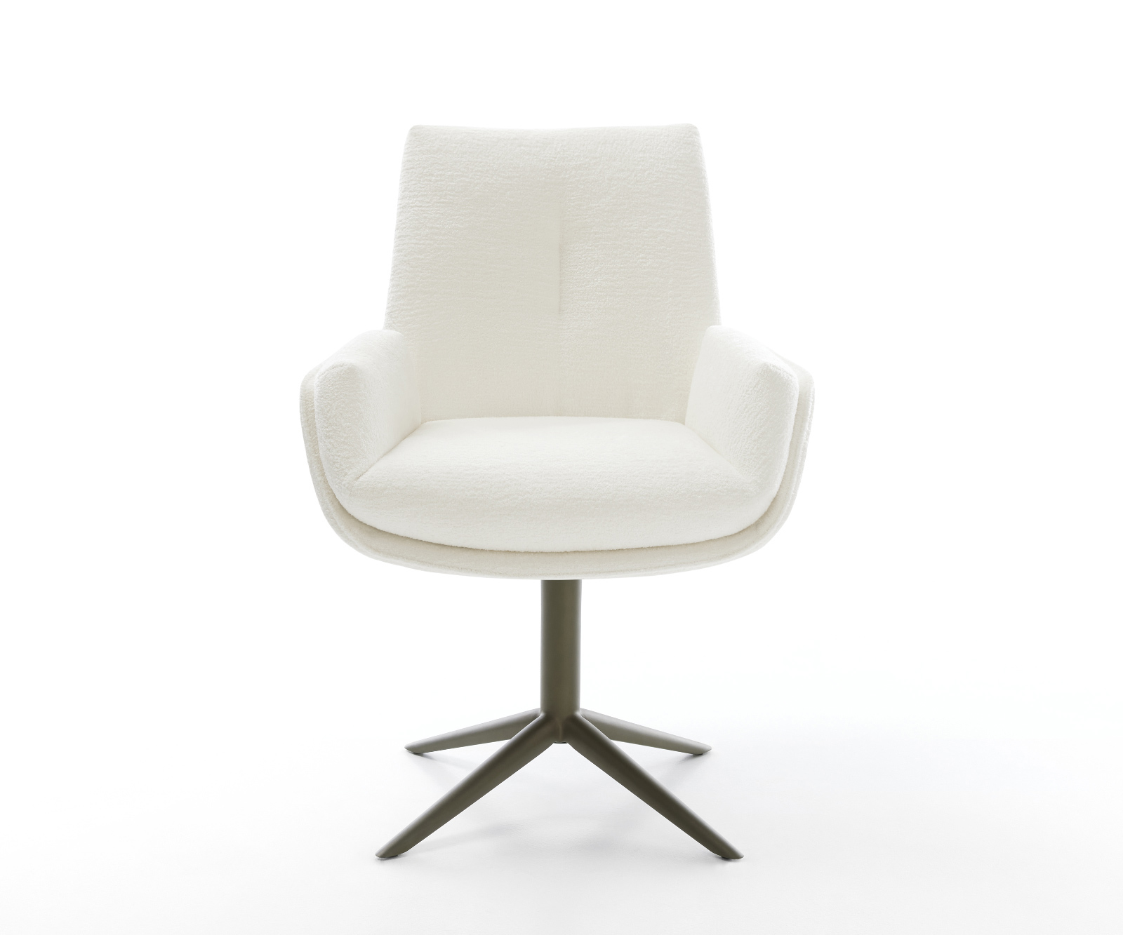 Jedálenská stolička Clea-Flex bouclé mäkký béžová podstava titánová farba 360° otočný hojdacia funkcia - Image 2