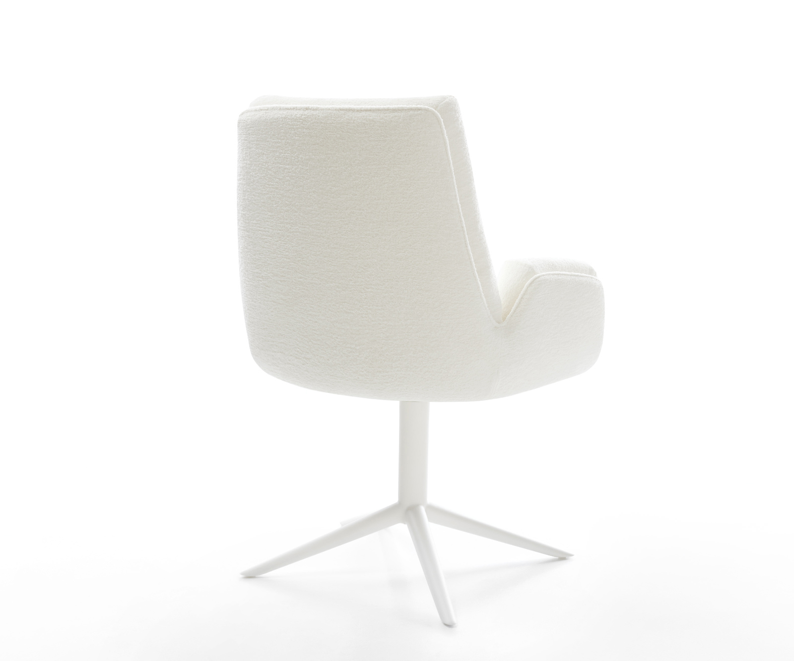 Jedálenská stolička Clea-Flex bouclé mäkký béžový biely krížová podstava 360° otočný hojdacia funkcia - Image 5