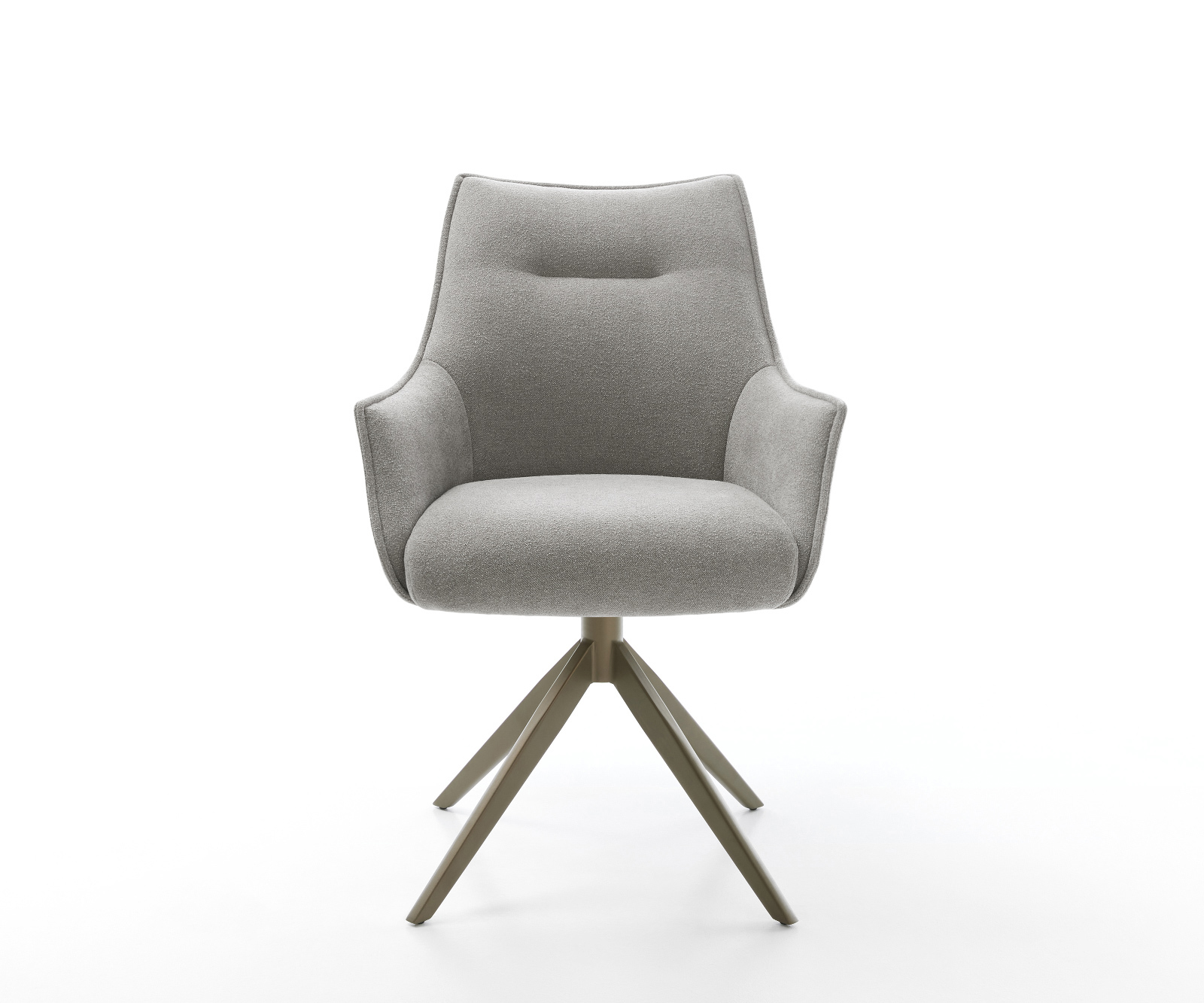 Jedálenská stolička Alja-Flex s opierkami texturovaná látka mäkká sivá krížová podstava široká titánová farba 360° otočný kolískacia funkcia vrecková pružina - Image 2