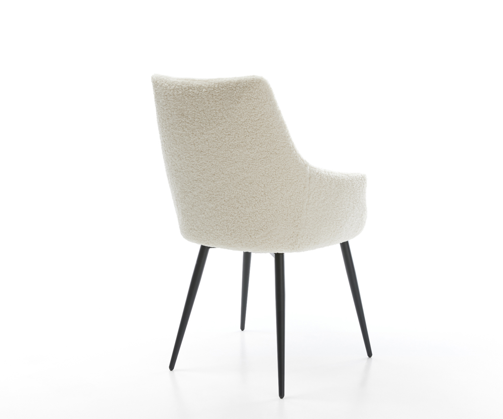 Jedálenská stolička Alja-Flex s opierkami teddy látka béžová 4-nohá zúžená čierna vrecková pružina - Image 5