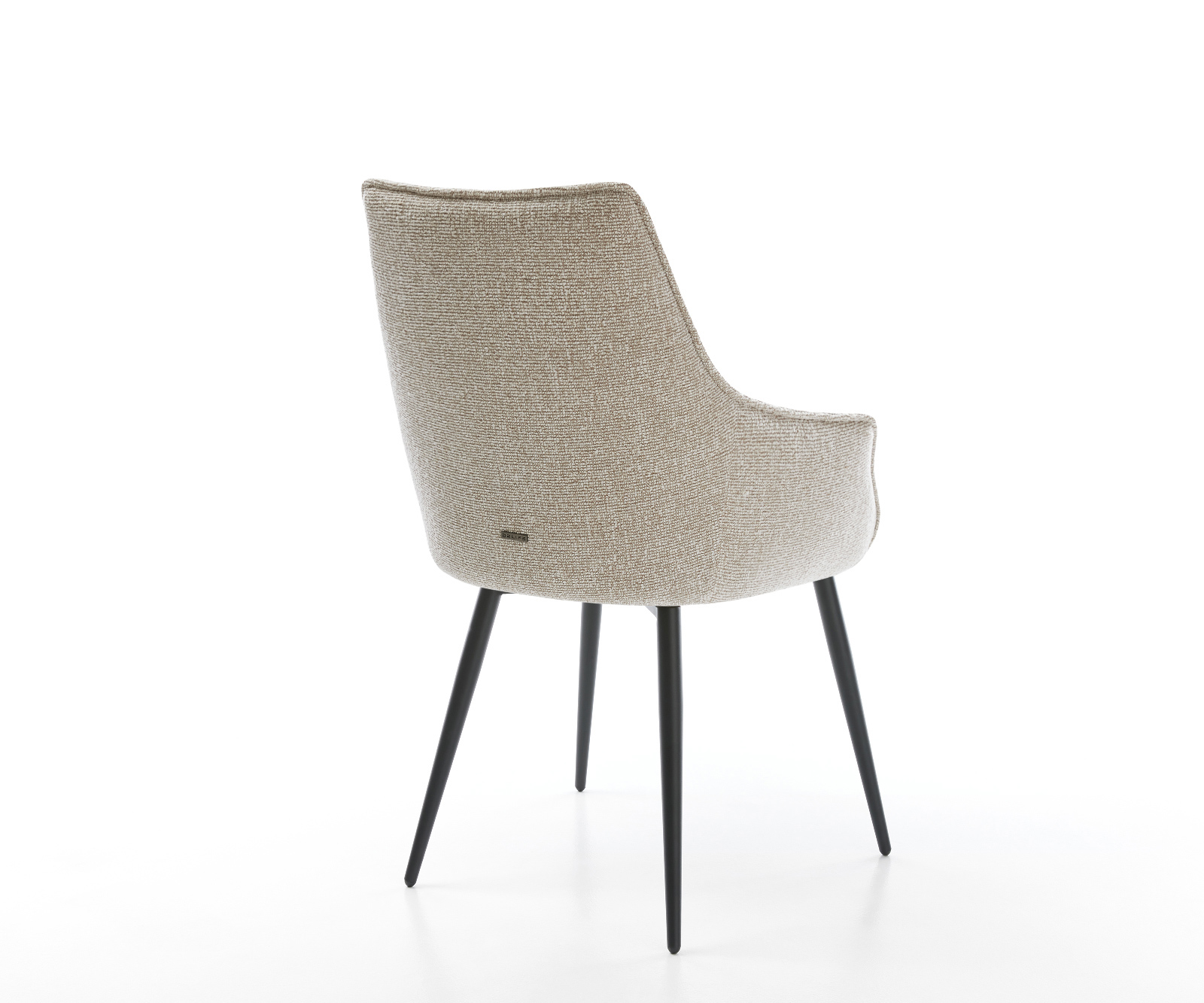 Jedálenská stolička Alja-Flex s opierkami tkanina mäkká béžová 4-nohá zúžená čierna vrecková pružina - Image 5