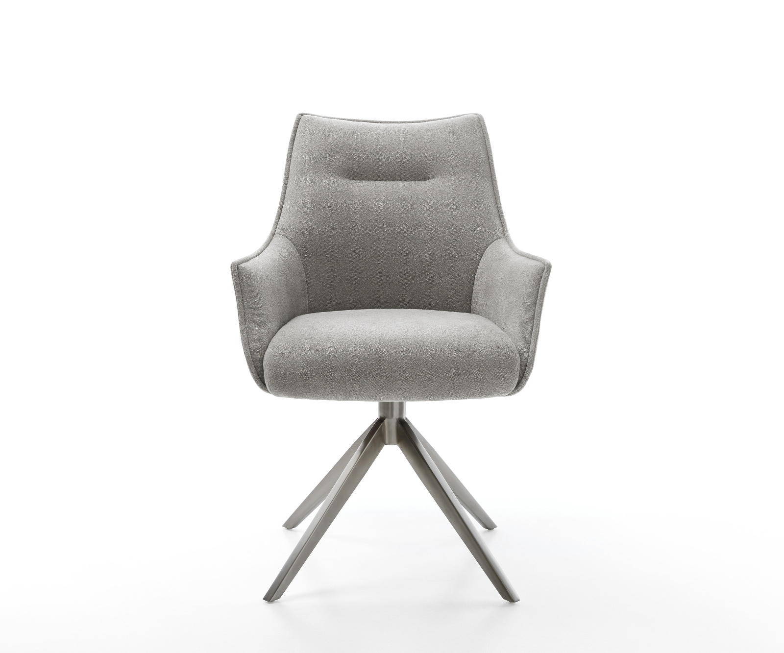 Jedálenská stolička Alja-Flex s opierkami texturovaná látka mäkký sivá krížová podstava široká grafitová 360° otočná hojdacia funkcia vrecková pružina - Image 2