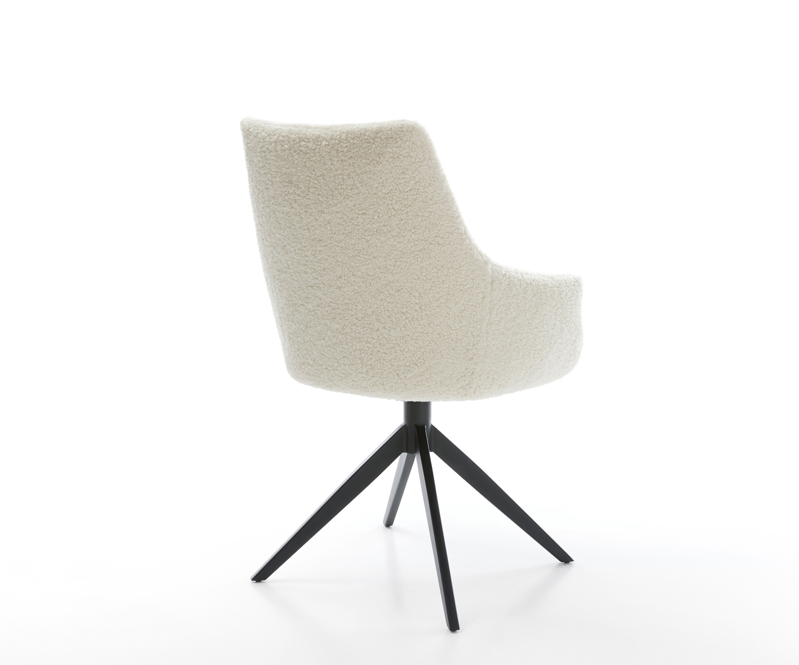 Jedálenská stolička Alja-Flex s opierkami teddy látka béžová krížová podstava široká čierna 360° otočný hojdacia funkcia vrecková pružina - Image 5