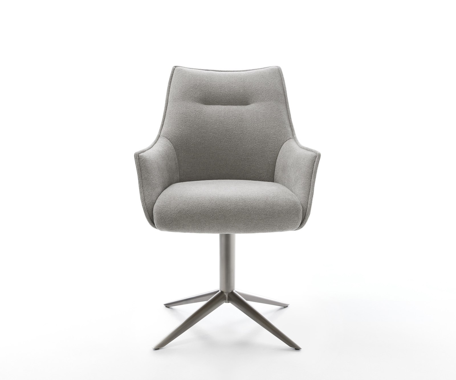 Jedálenská stolička Alja-Flex s opierkami texturovaná látka mäkká sivá krížová podstava grafitová 360° otočná hojdacia funkcia vrecková pružina - Image 2