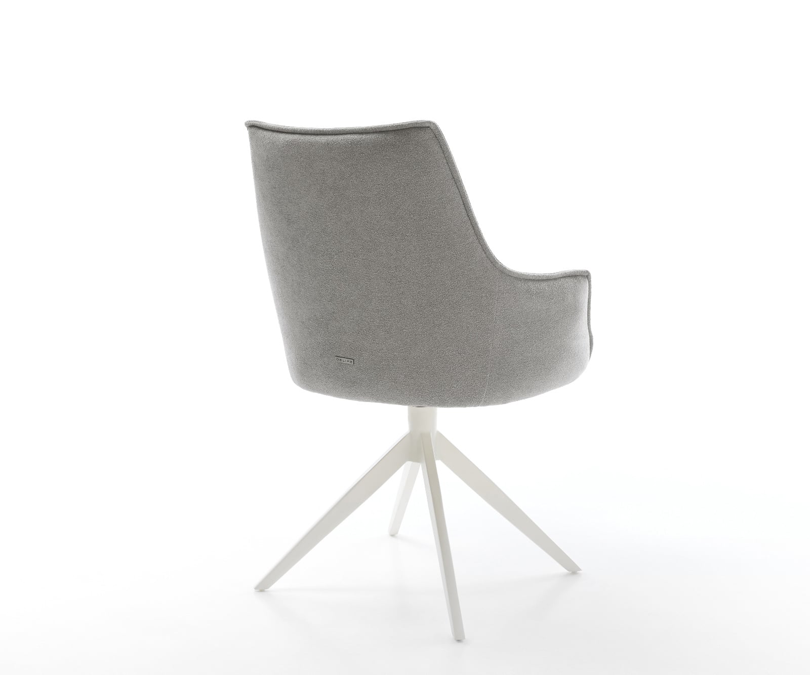 Jedálenská stolička Alja-Flex s opierkami texturovaná látka mäkká sivá krížová podstava široká biela 360° otočná hojdacia funkcia vrecková pružina - Image 5