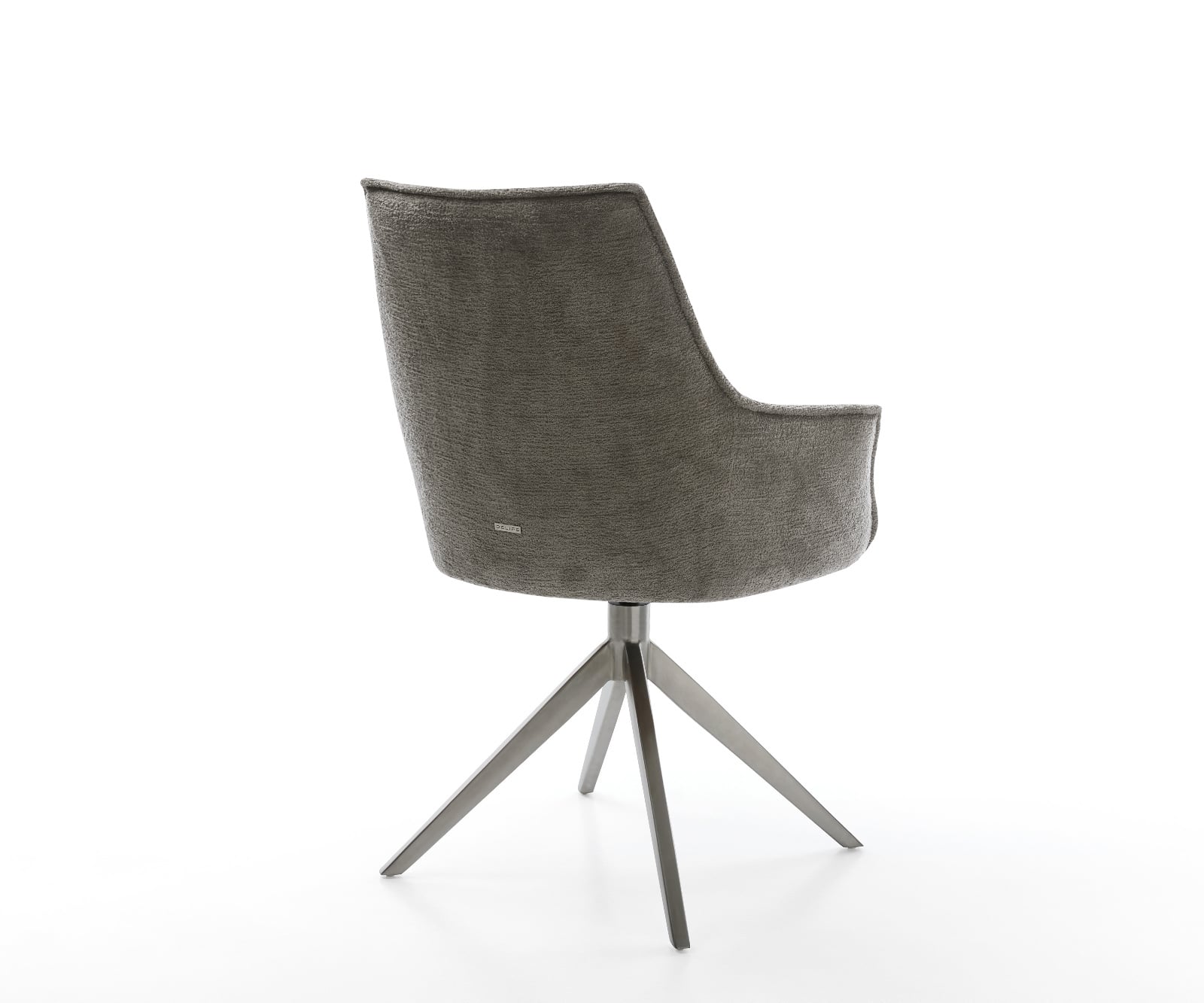 Jedálenská stolička Alja-Flex s opierkami bouclé mäkký tmavobéžová krížová podstava široká grafitová 360° otočná hojdacia funkcia vrecková pružina - Image 5