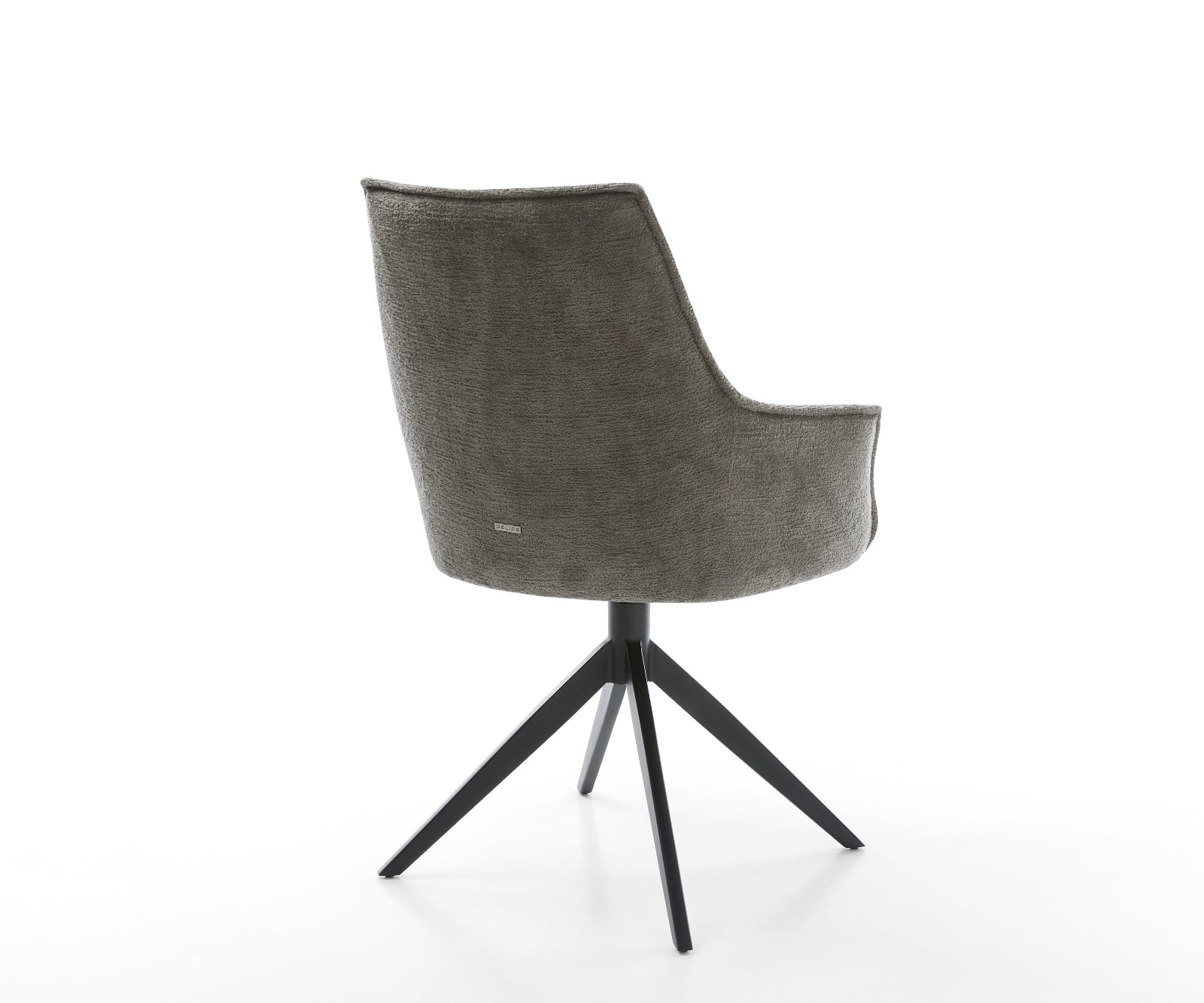 Jedálenská stolička Alja-Flex s opierkami bouclé mäkký tmavobéžová krížová podstava široká čierna 360° otočná hojdacia funkcia vrecková pružina - Image 5