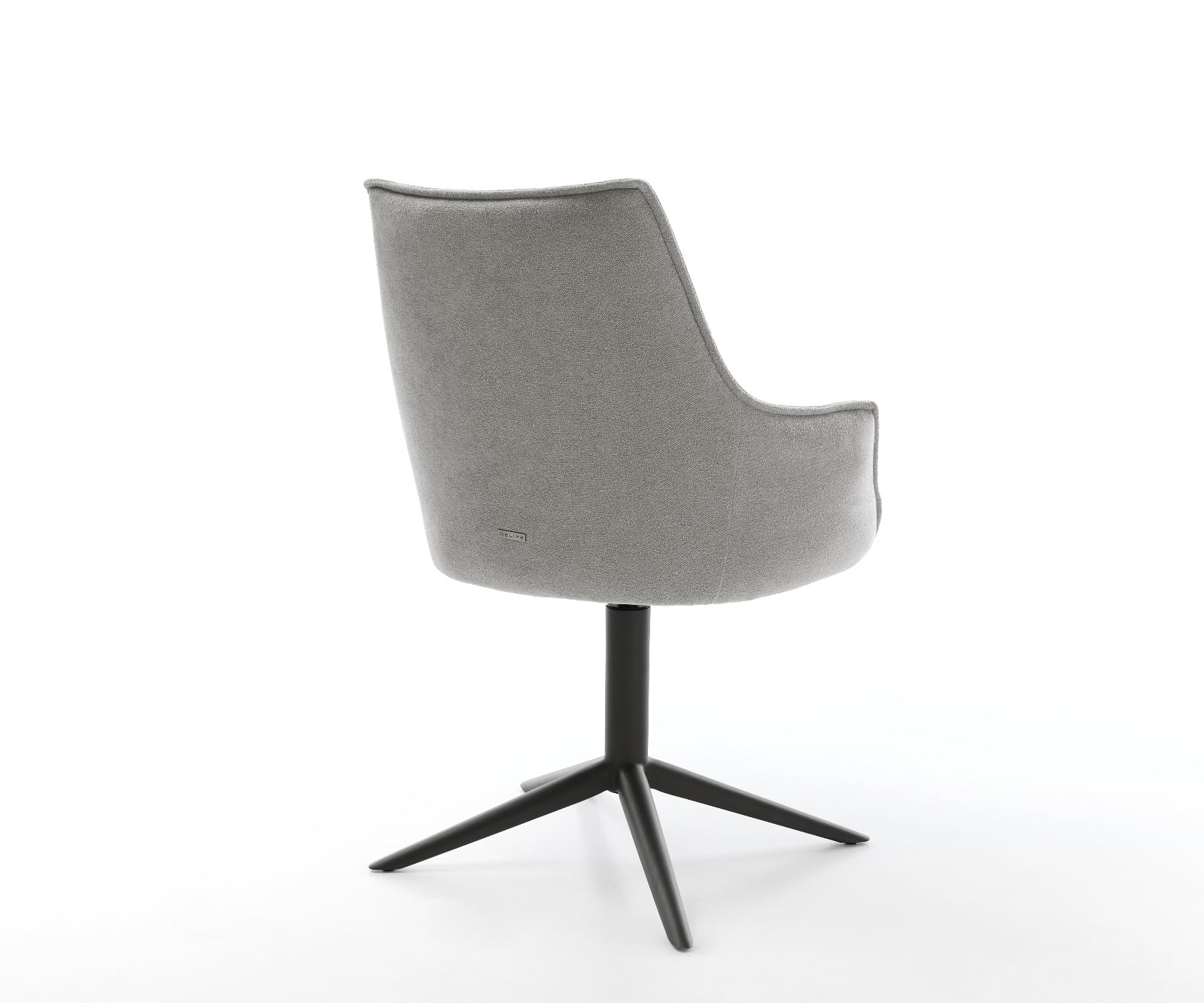 Jedálenská stolička Alja-Flex s opierkami texturovaná látka mäkká sivá krížová podstava čierna 360° otočná hojdacia funkcia vrecková pružina - Image 5