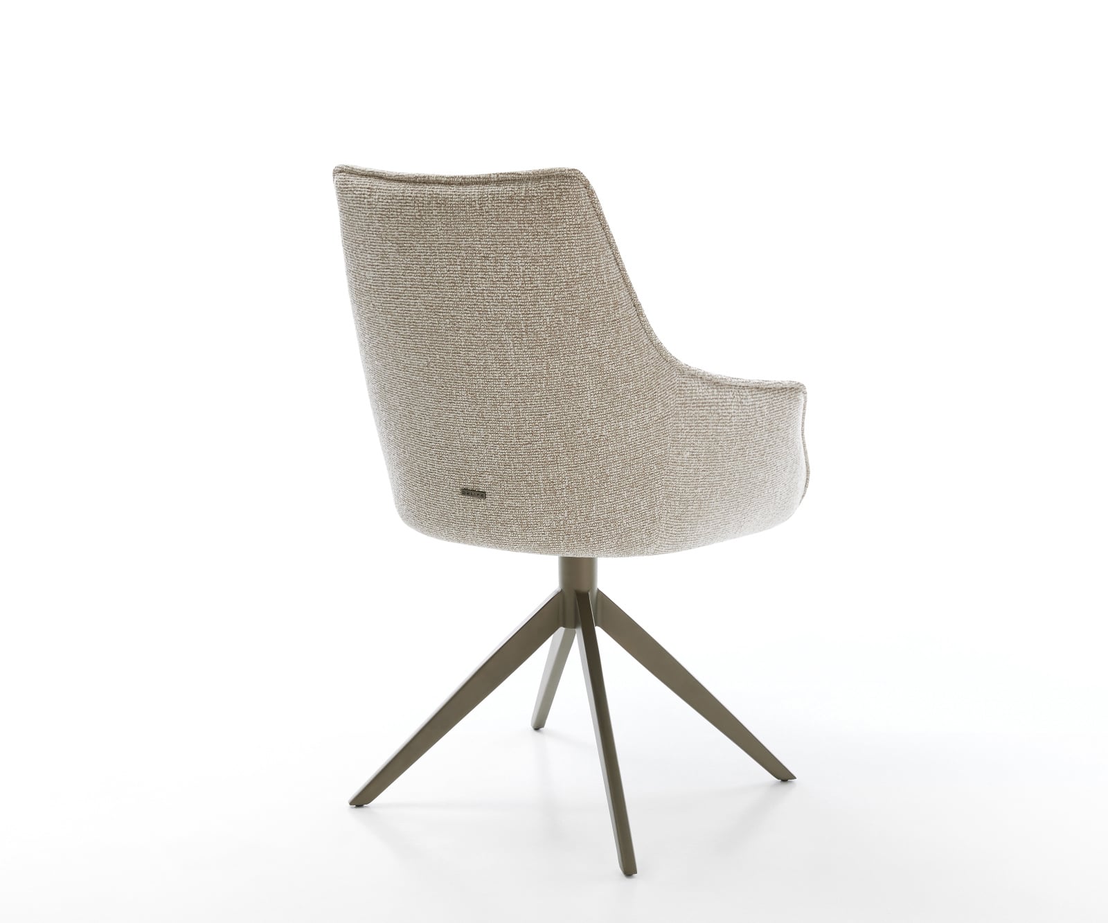 Jedálenská stolička Alja-Flex s opierkami tkanina mäkká béžová krížová podstava široká titánová farba 360° otočný hojdacia funkcia vrecková pružina - Image 5