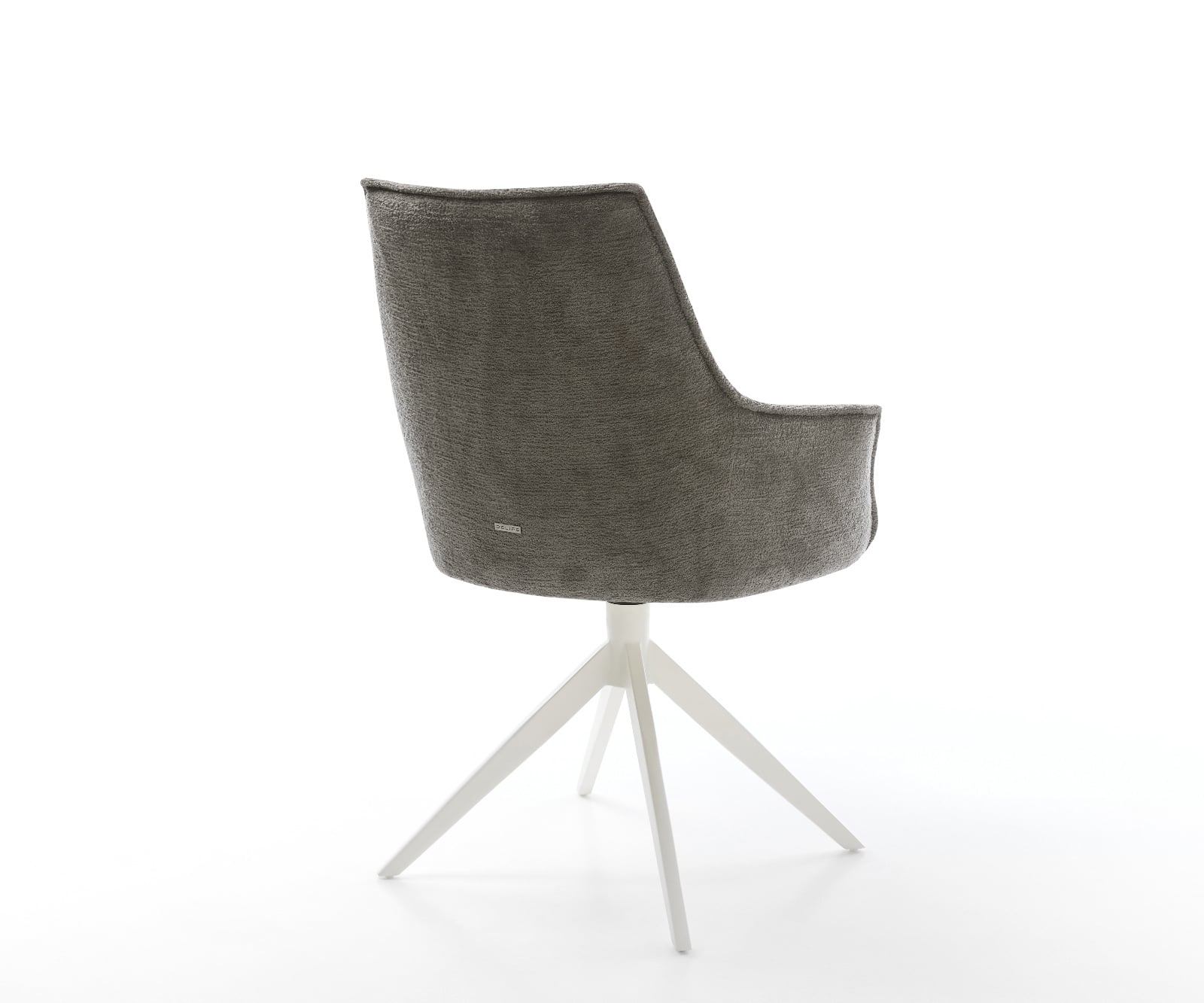 Jedálenská stolička Alja-Flex s opierkami bouclé mäkký tmavobéžová krížová podstava široká biela 360° otočná hojdacia funkcia vrecková pružina - Image 5