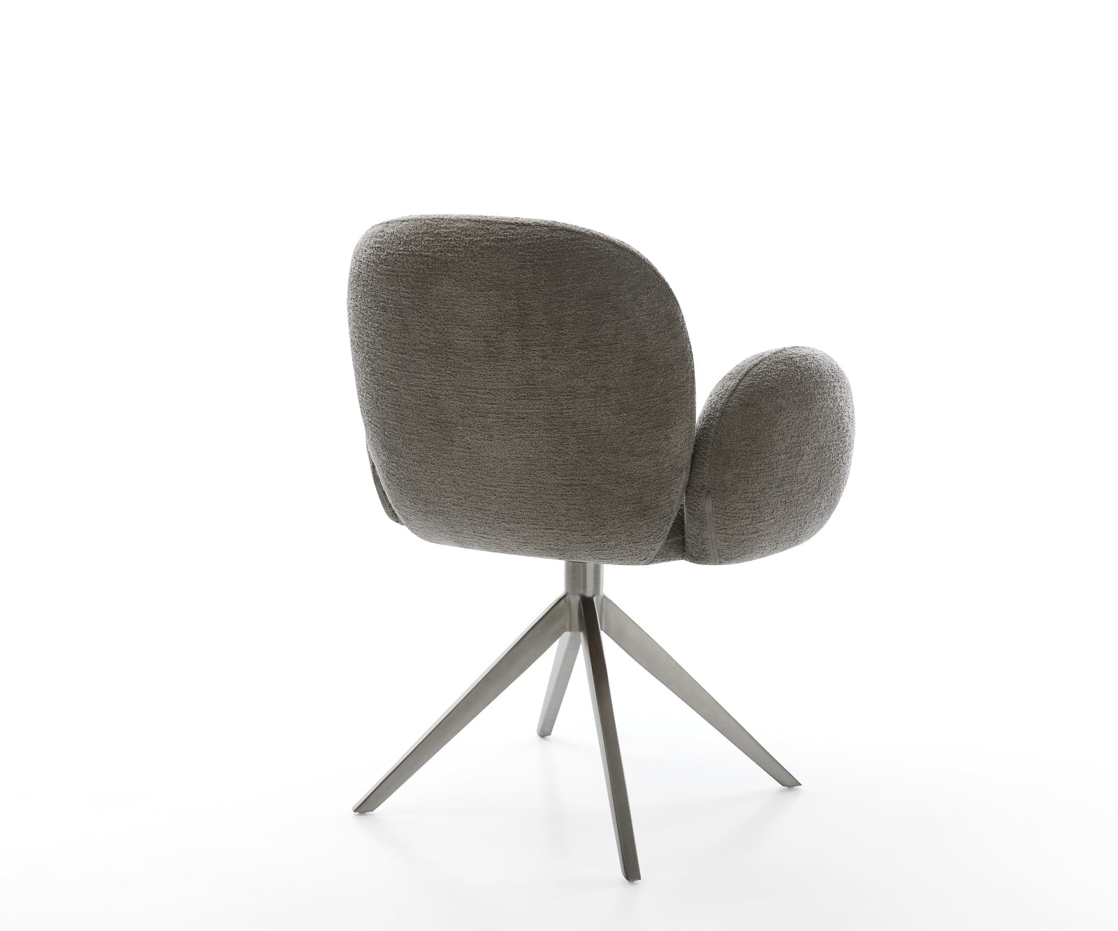 Jedálenská stolička Nube-Flex s opierkami bouclé mäkký tmavobéžová krížová podstava široká grafitová otočná o 360° hojdacia funkcia vrecková pružina - Image 5