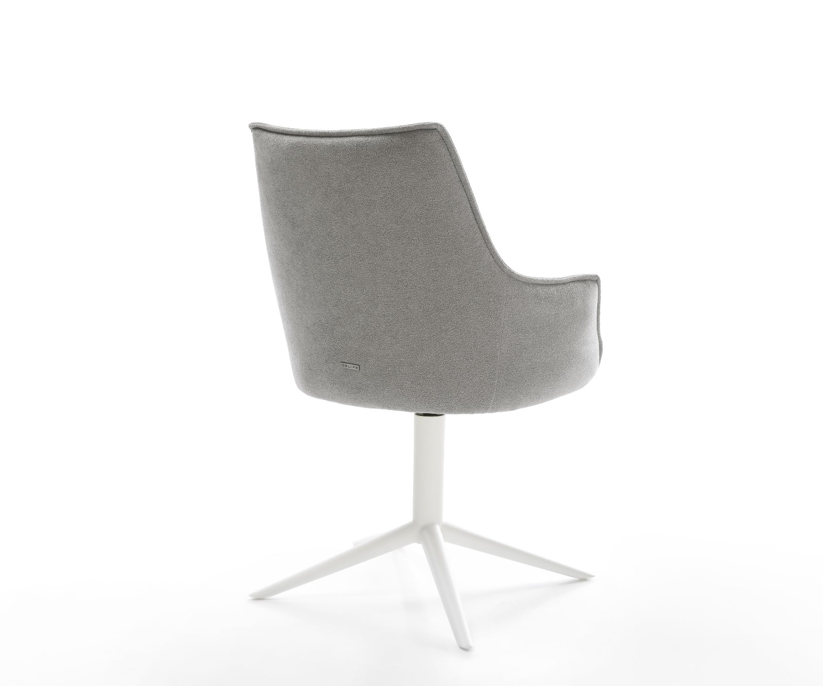 Jedálenská stolička Alja-Flex s opierkami texturovaná látka mäkká sivá krížová podstava biela 360° otočný hojdacia funkcia vrecková pružina - Image 5