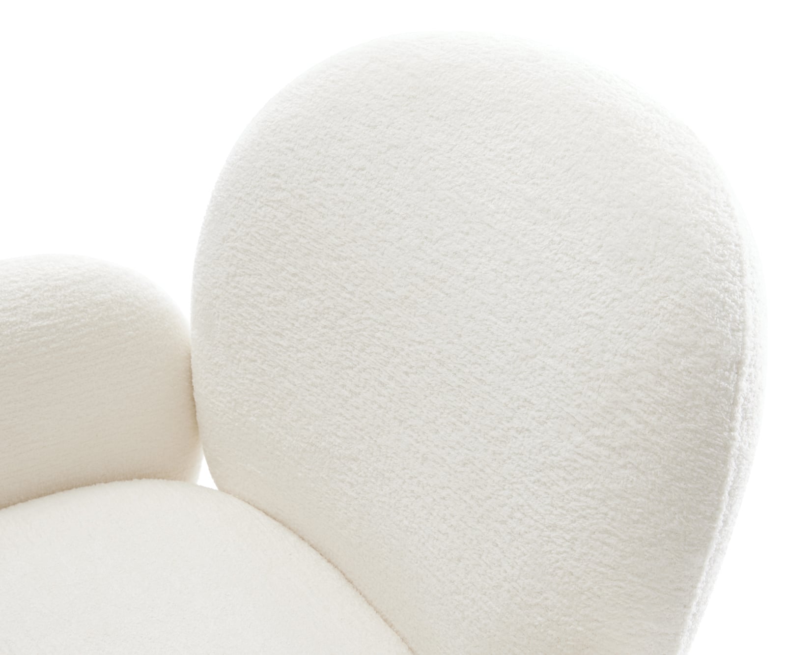 Jedálenská stolička Nube-Flex s opierkami bouclé mäkký béžová krížová podstava široká grafitová 360° otočná hojdacia funkcia vrecková pružina - Image 4