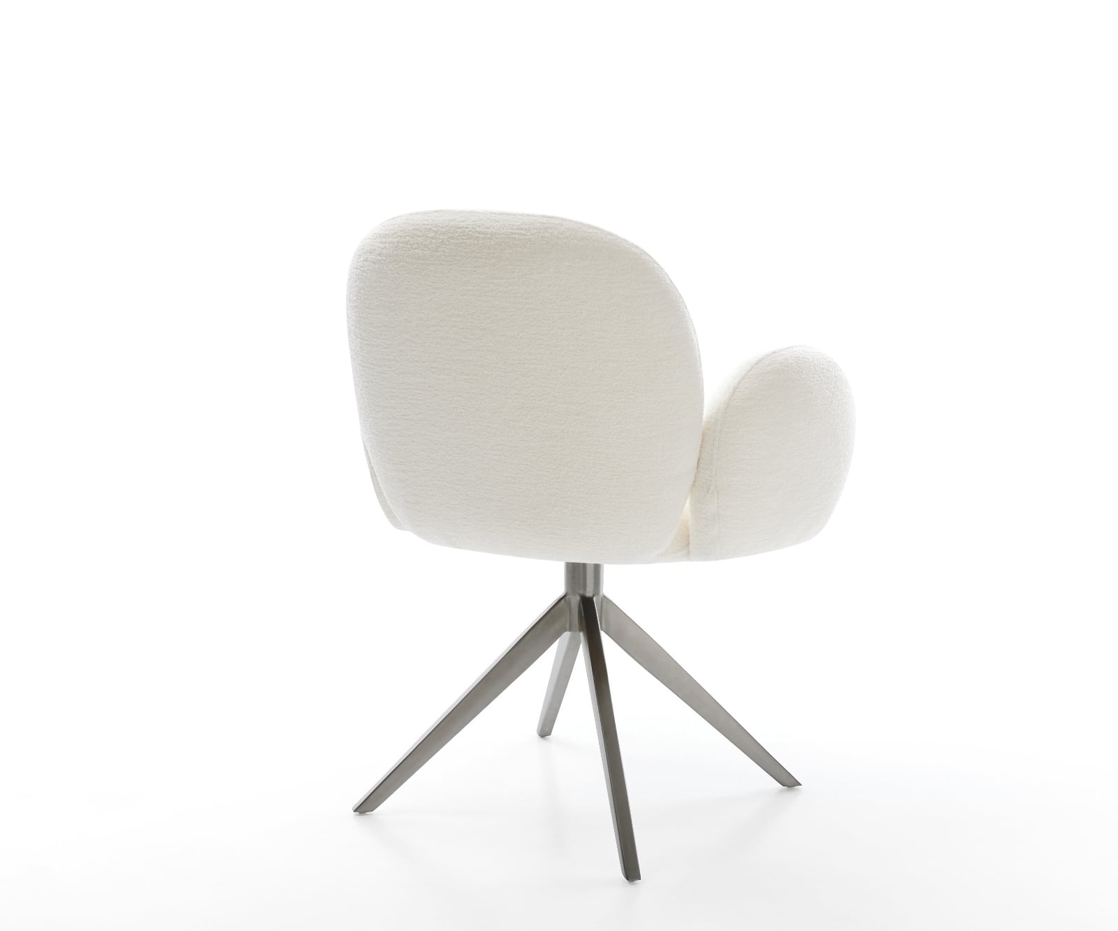 Jedálenská stolička Nube-Flex s opierkami bouclé mäkký béžová krížová podstava široká grafitová 360° otočná hojdacia funkcia vrecková pružina - Image 5