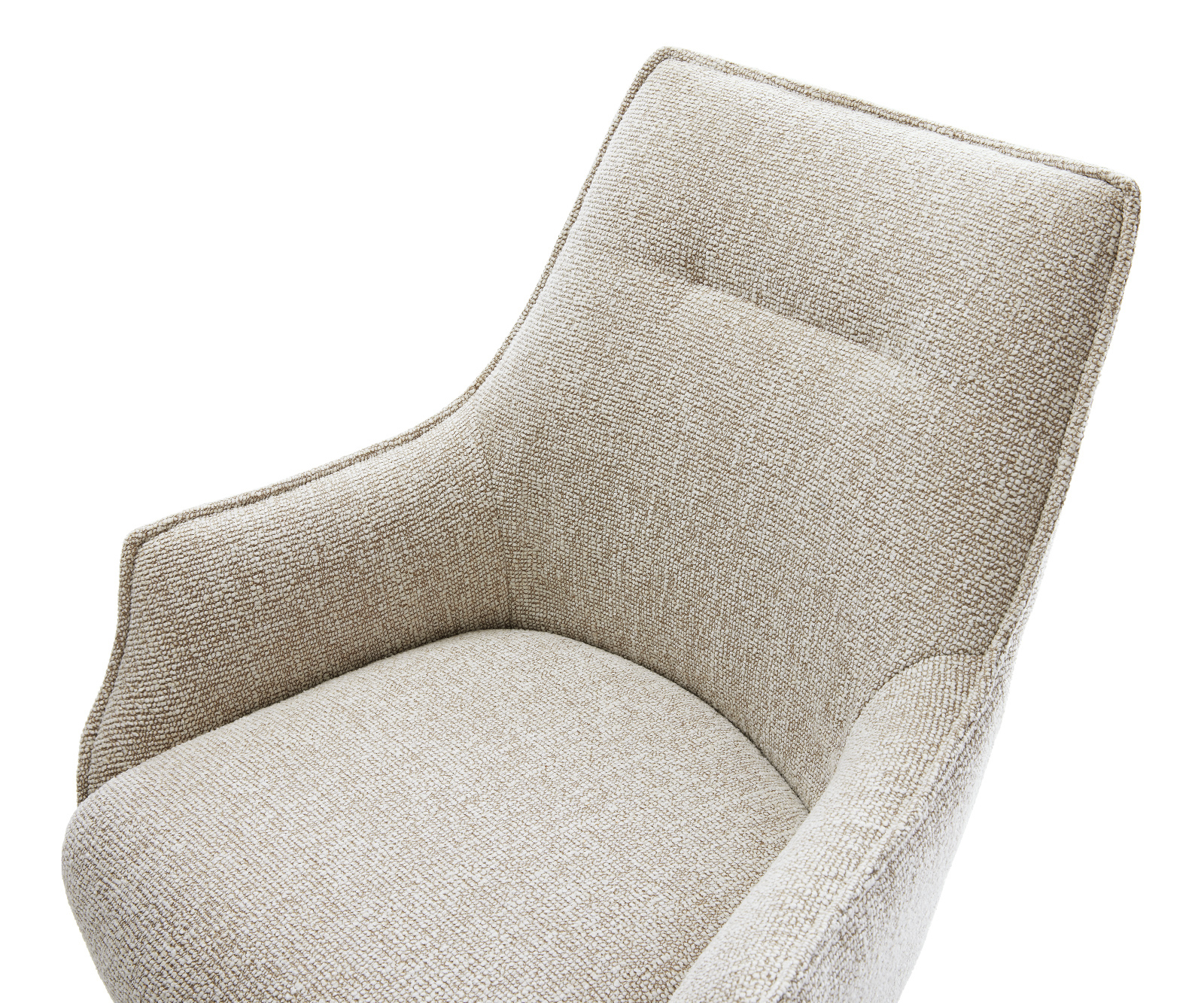 Jedálenská stolička Alja-Flex s opierkami tkanina mäkká béžová krížová podstava široká čierna 360° otočná hojdacia funkcia vrecková pružina - Image 4