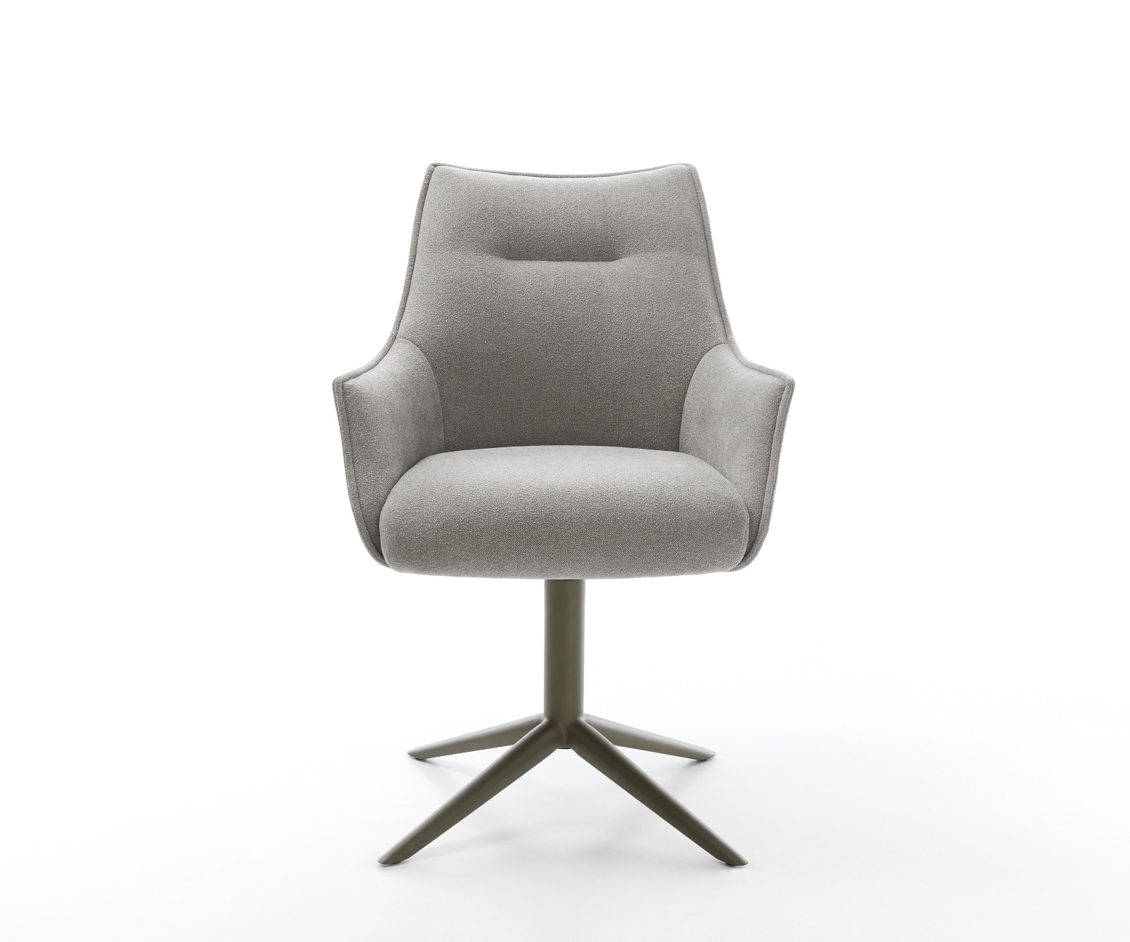 Jedálenská stolička Alja-Flex s opierkami texturovaná látka mäkká sivá krížová podstava titánová farba 360° otočný hojdacia funkcia vrecková pružina - Image 2