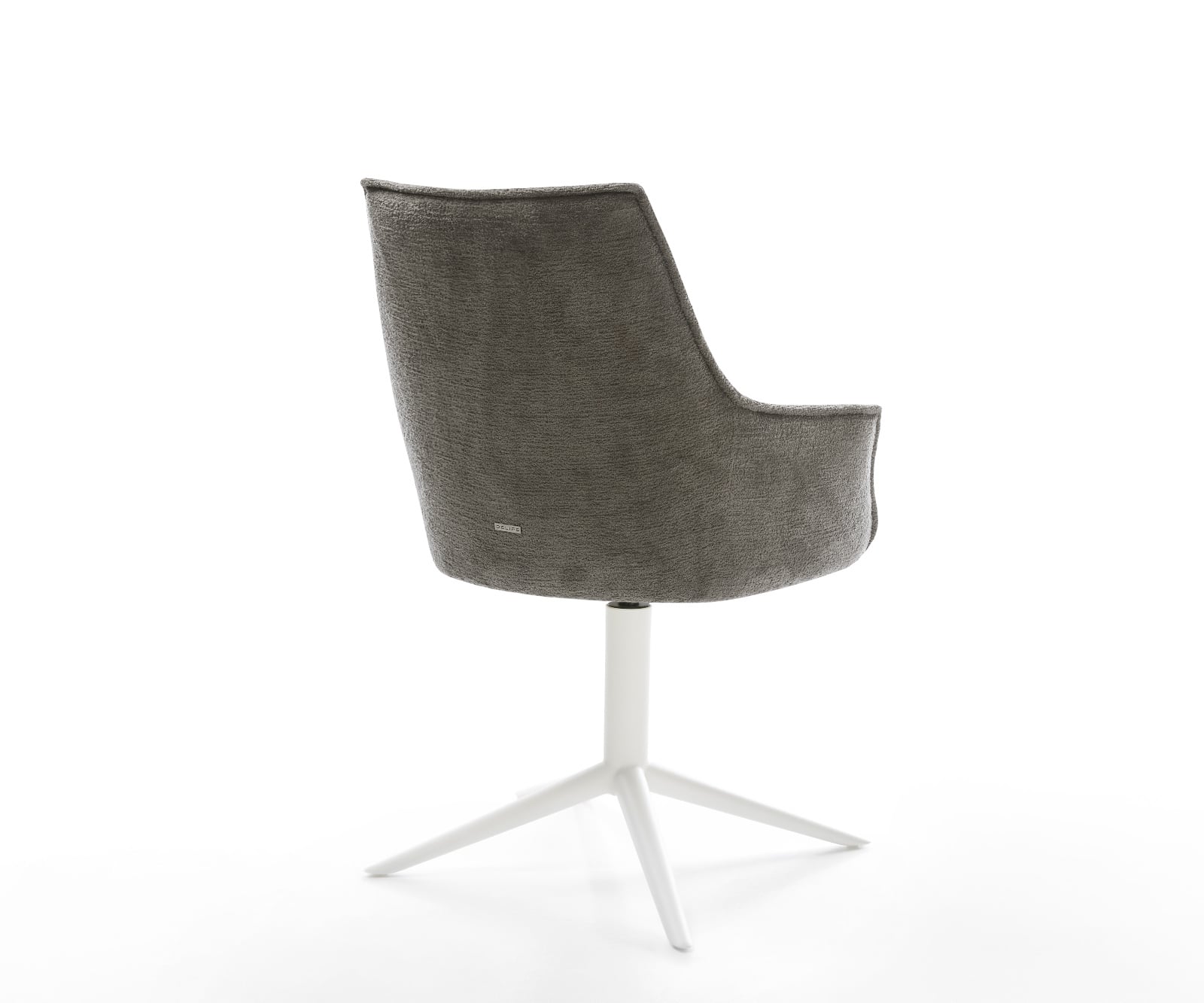 Jedálenská stolička Alja-Flex s opierkami bouclé mäkký tmavobéžová krížová podstava biela 360° otočný hojdacia funkcia vrecková pružina - Image 5