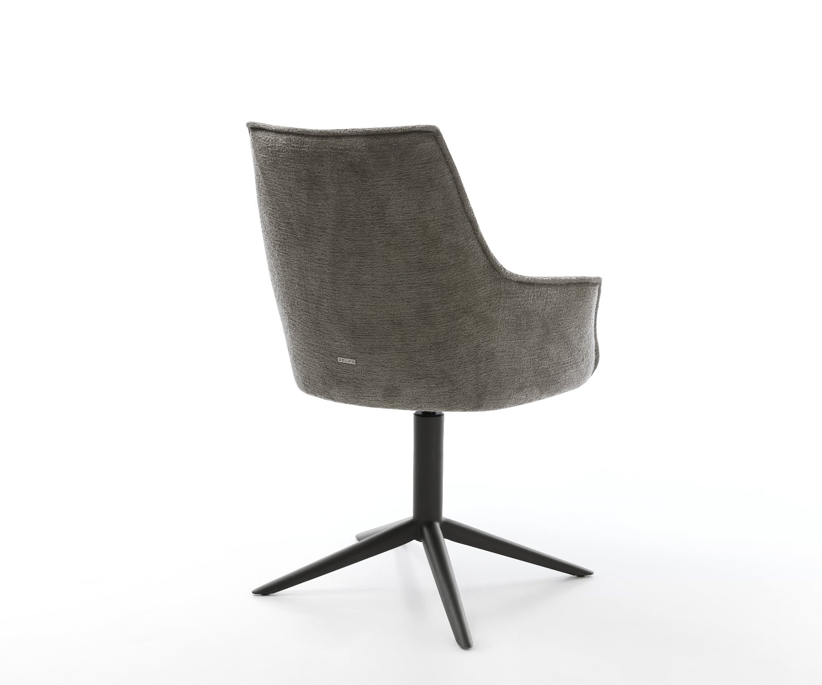 Jedálenská stolička Alja-Flex s opierkami bouclé mäkký tmavobéžová krížová podstava čierna 360° otočný hojdacia funkcia vrecková pružina - Image 5