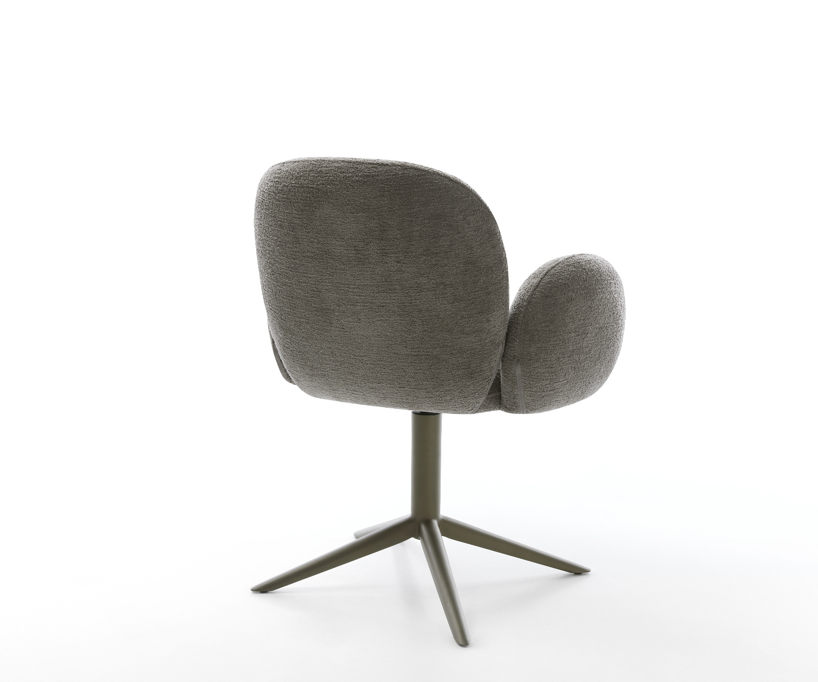 Jedálenská stolička Nube-Flex s opierkami bouclé mäkký tmavobéžová podstava krížová podstava titánová farba 360° otočný hojdacia funkcia vrecková pružina - Image 5