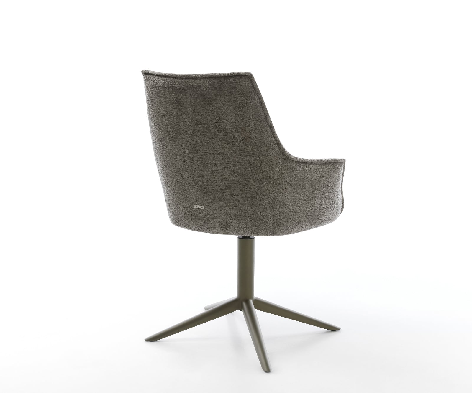 Jedálenská stolička Alja-Flex s opierkami bouclé mäkký tmavobéžová podstava krížová podstava titánová farba 360° otočný kolískacia funkcia vrecková pružina - Image 5