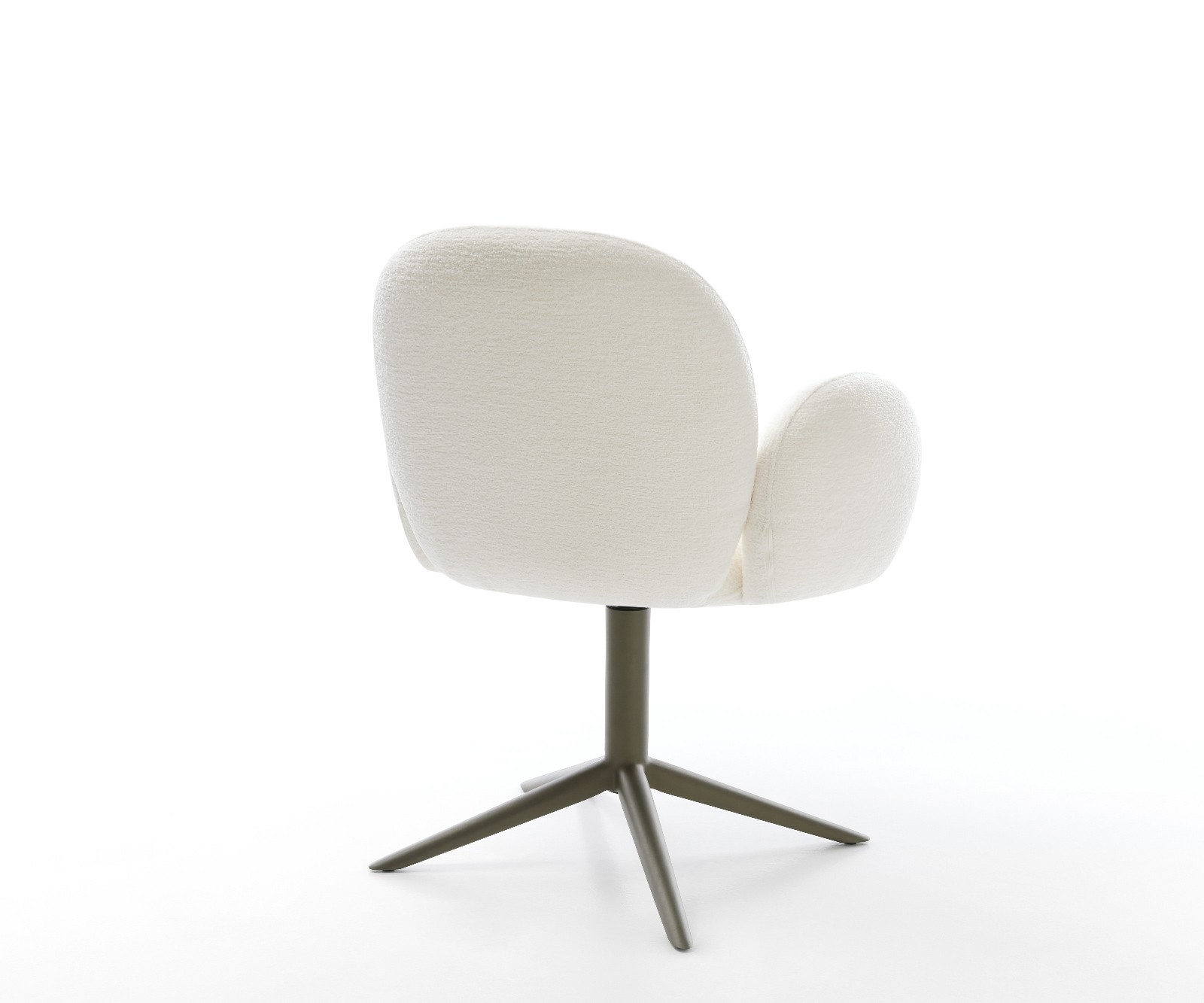 Jedálenská stolička Nube-Flex s opierkami bouclé mäkký béžová podstava krížová titánová farba 360° otočný hojdacia funkcia vrecková pružina - Image 5