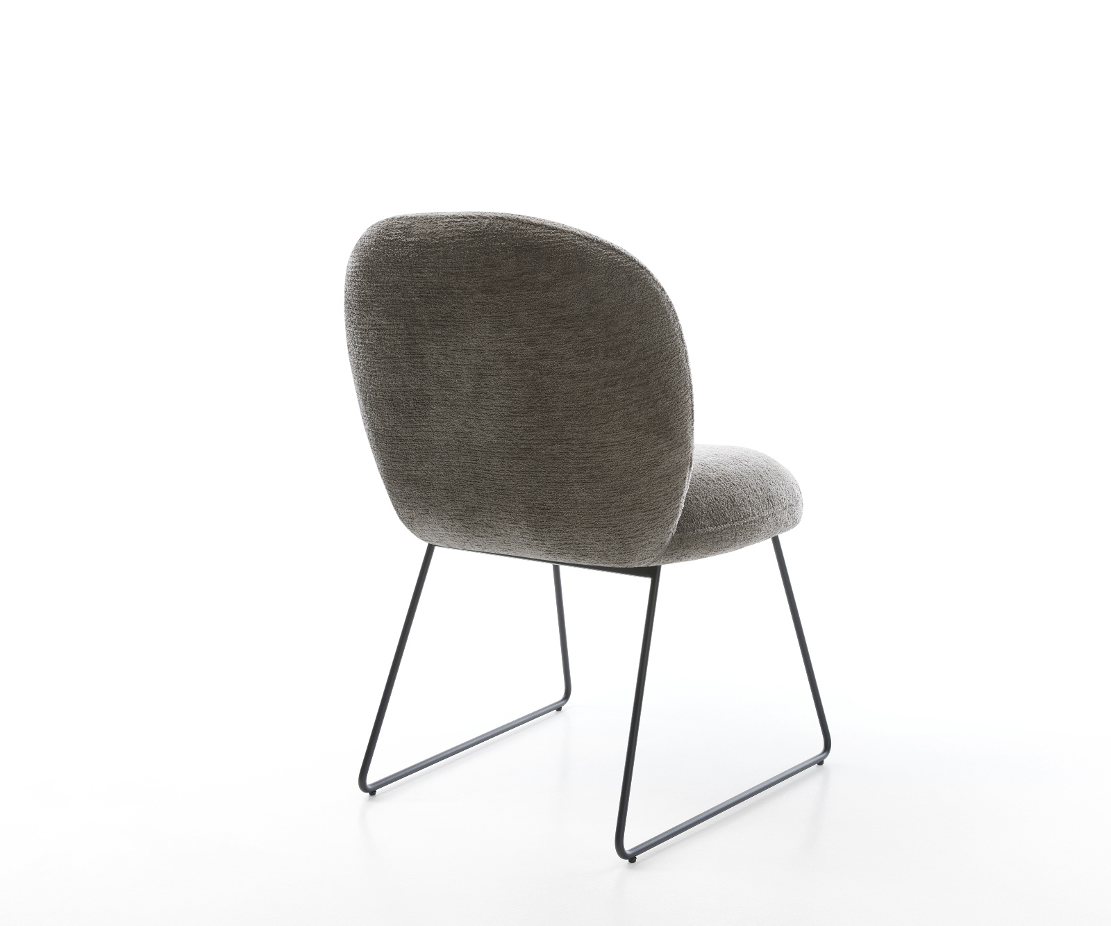 Jedálenská stolička Nube-Flex bouclé mäkký tmavobéžová tenká podstava čierna vrecková pružina - Image 5