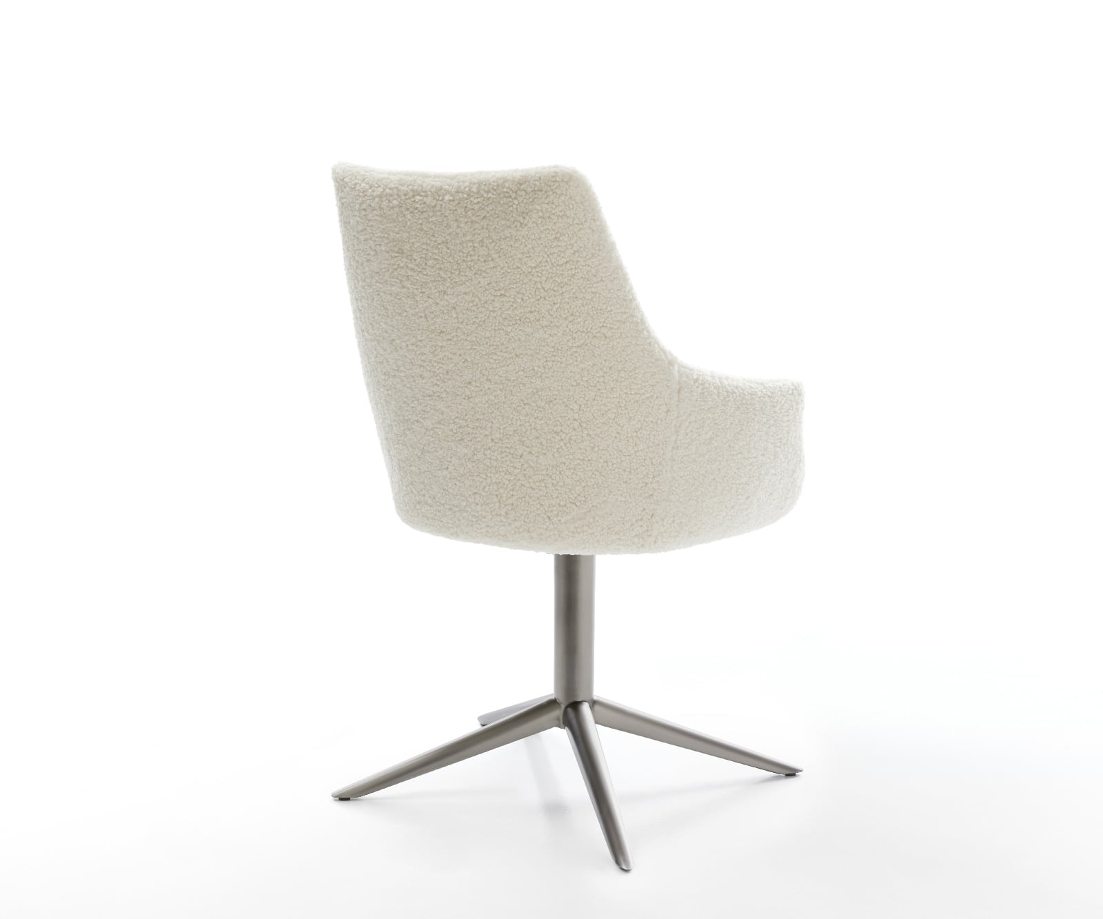 Jedálenská stolička Alja-Flex s opierkami teddy látka béžová krížová podstava grafitová 360° otočný hojdacia funkcia vrecková pružina - Image 5