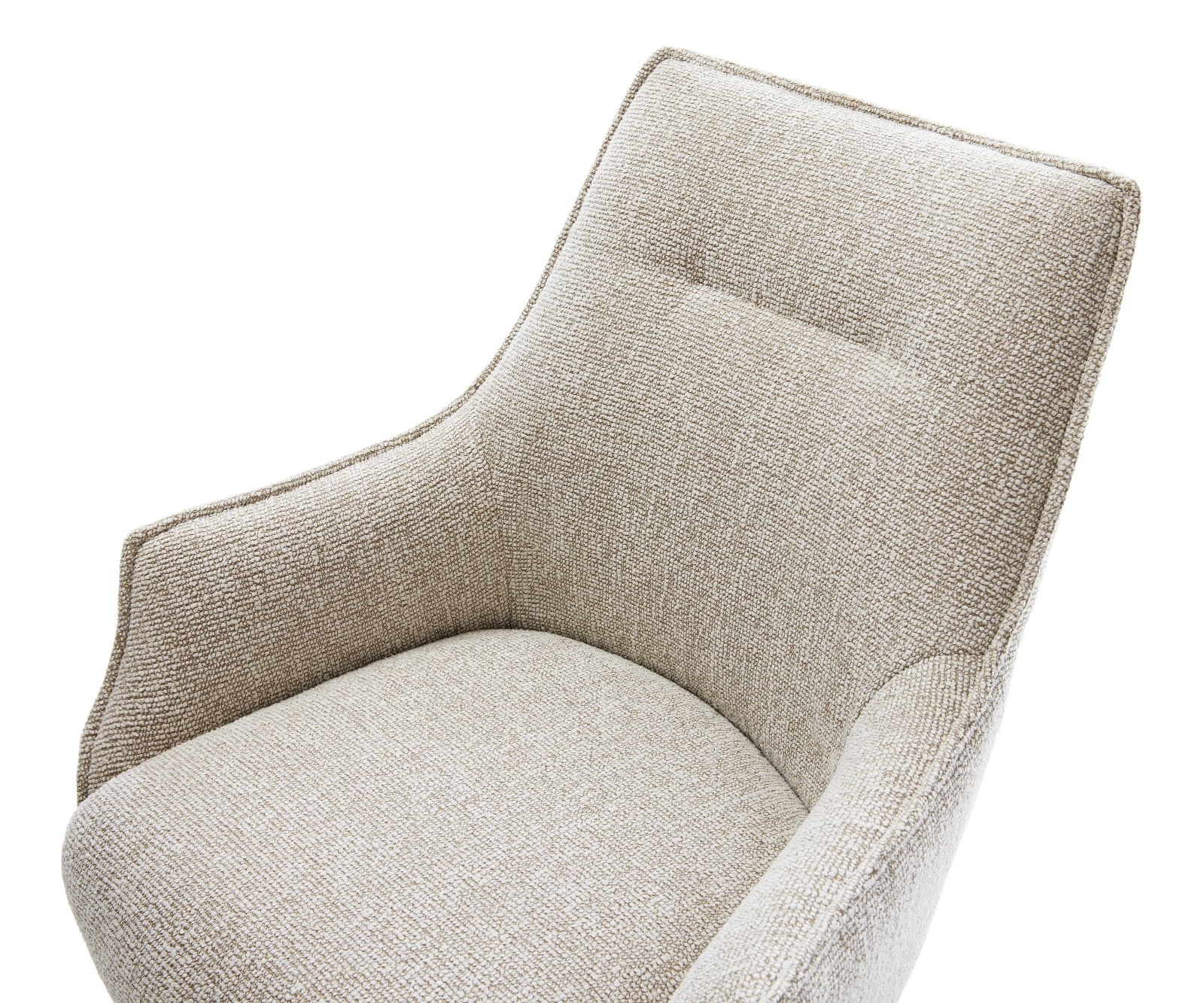 Jedálenská stolička Alja-Flex s opierkami tkanina mäkká béžová krížová podstava čierna 360° otočný hojdacia funkcia vrecková pružina - Image 4