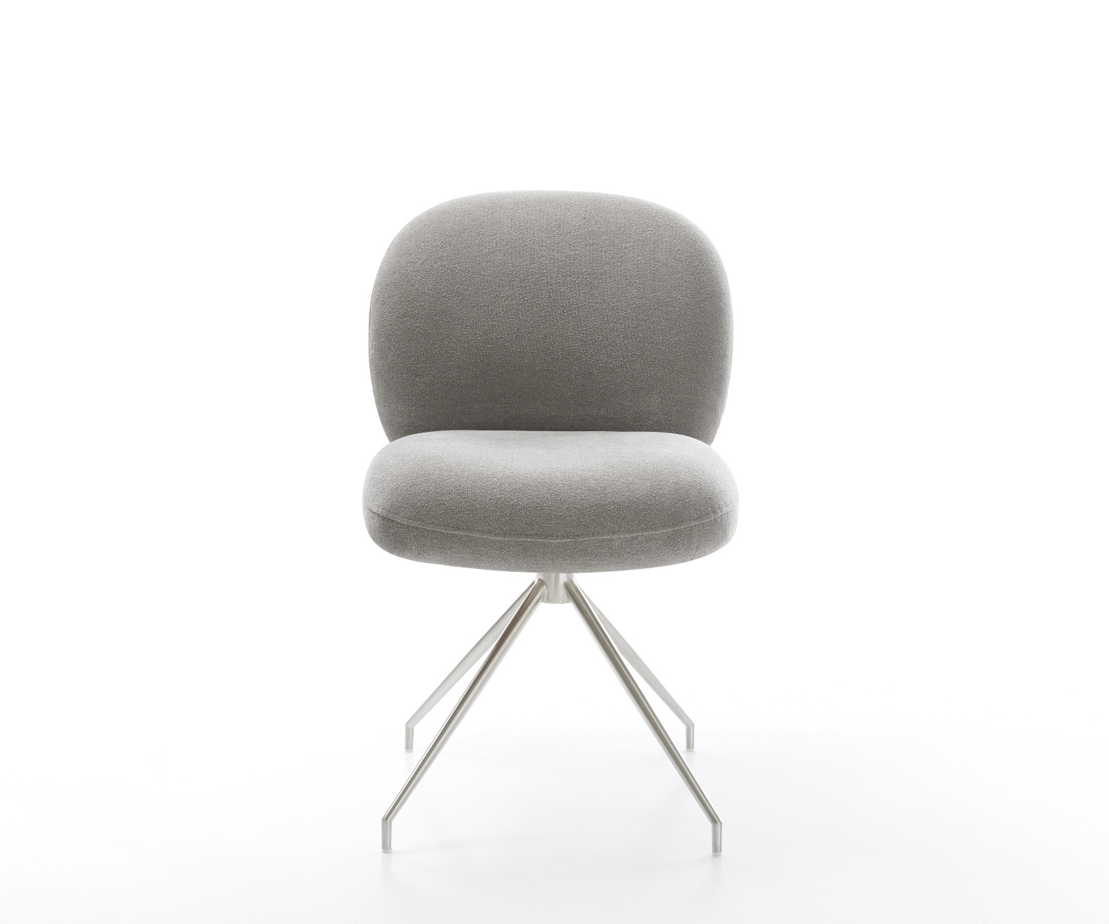 Jedálenská stolička Nube-Flex texturovaná látka mäkký sivá krížová podstava zúžená nerezová oceľ vrecková pružina - Image 2