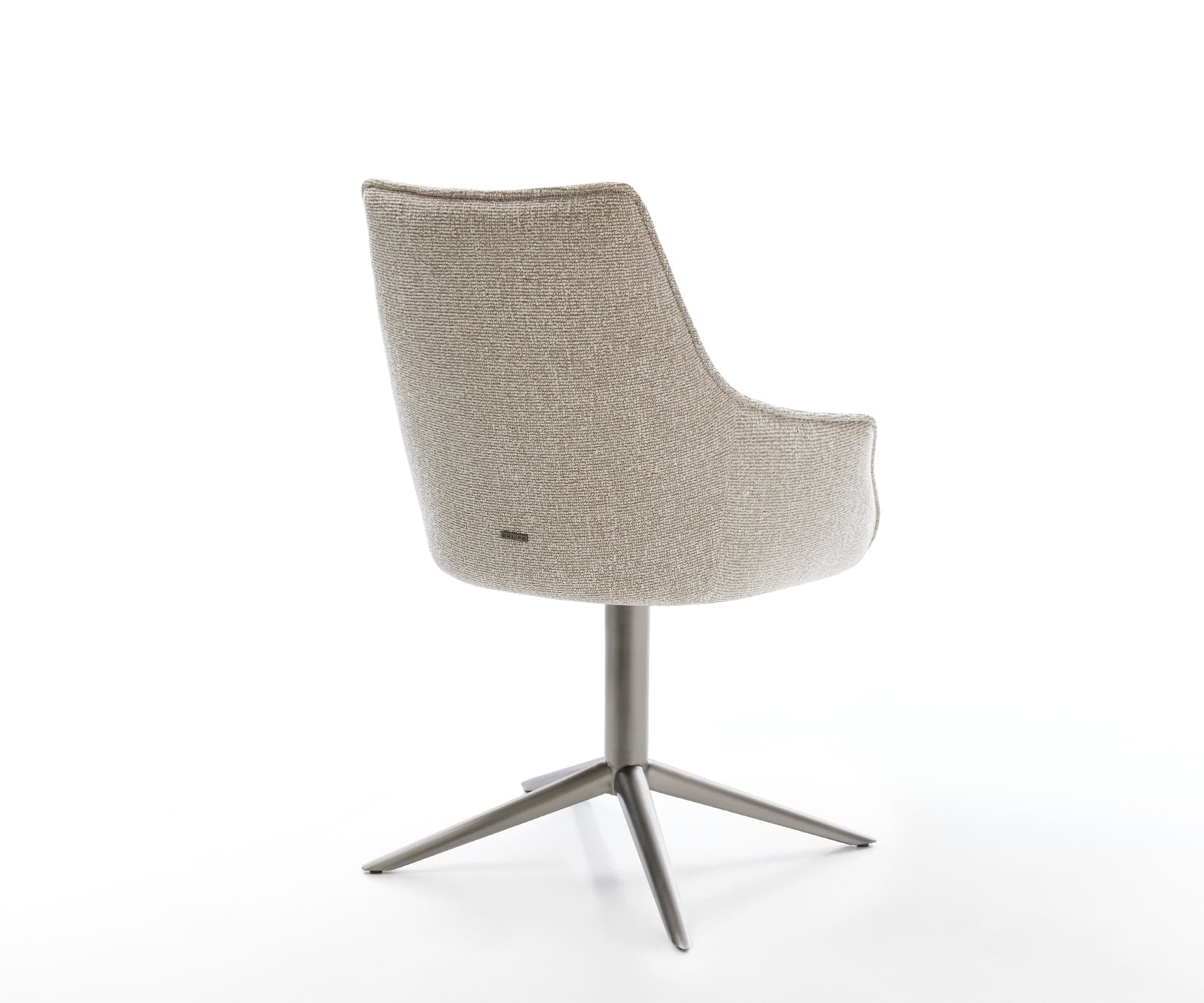 Jedálenská stolička Alja-Flex s opierkami tkanina mäkká béžová krížová podstava grafitová 360° otočná hojdacia funkcia vrecková pružina - Image 5