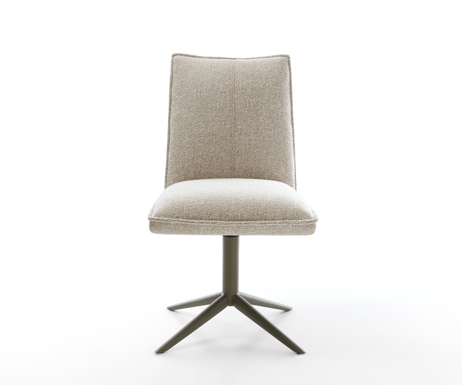 Jedálenská stolička Lelio-Flex tkanina mäkký béžová krížová podstava titánová farba 360° otočný hojdacia funkcia vrecková pružina - Image 2