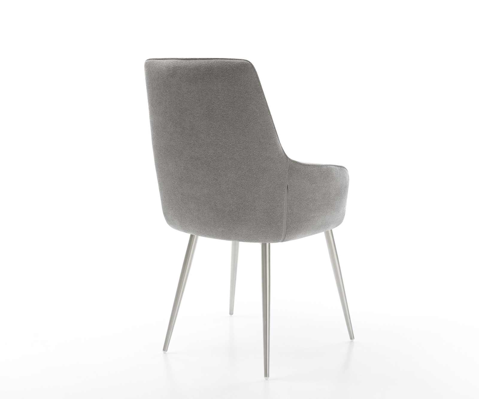 Jedálenská stolička Zelia-Flex s opierkami texturovaná látka mäkký sivá 4-nohá zúžená nerezová oceľ vrecková pružina - Image 5
