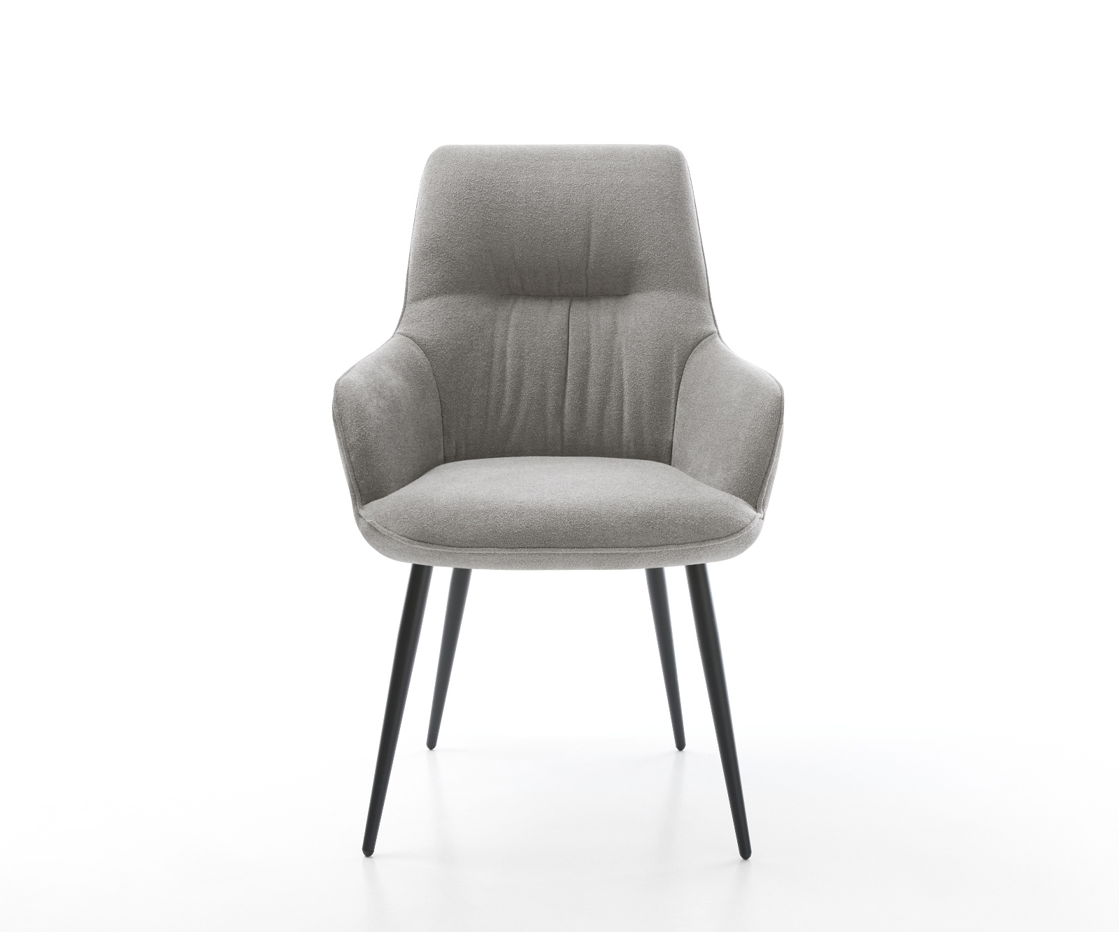 Jedálenská stolička Zelia-Flex so opierkami texturovaná látka mäkký sivá 4-nohá zúžená čierna vrecková pružina - Image 2