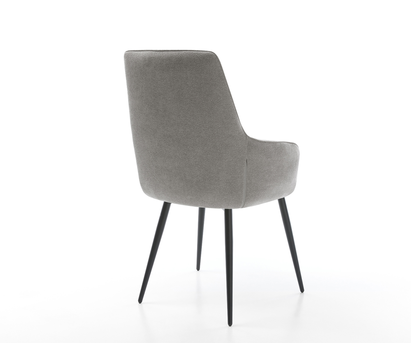 Jedálenská stolička Zelia-Flex so opierkami texturovaná látka mäkký sivá 4-nohá zúžená čierna vrecková pružina - Image 5