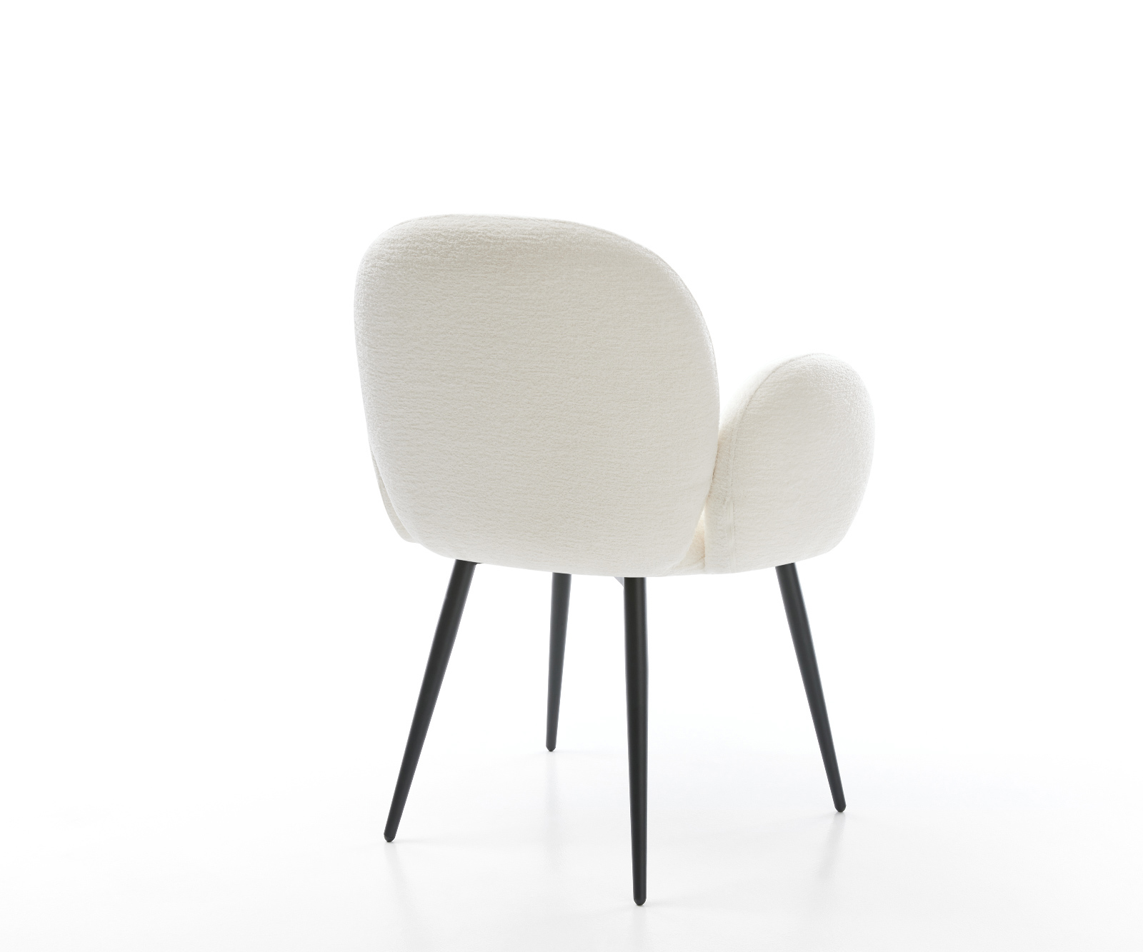 Jedálenská stolička Nube-Flex s opierkami bouclé mäkký béžová 4-nohá zúžená čierna vrecková pružina - Image 5