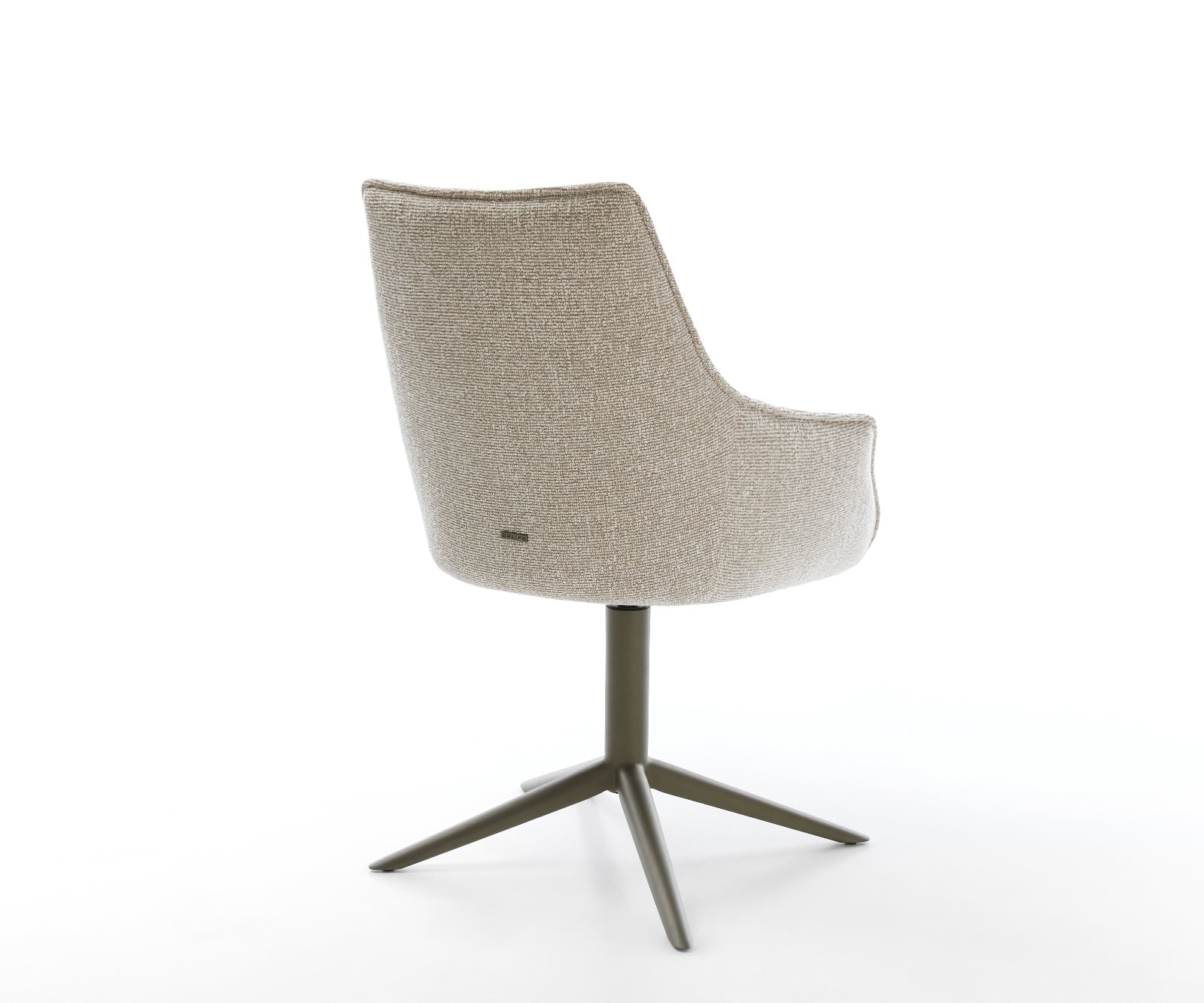 Jedálenská stolička Alja-Flex s opierkami tkanina mäkká béžová krížová podstava titánová farba 360° otočný kolískacia funkcia vrecková pružina - Image 5