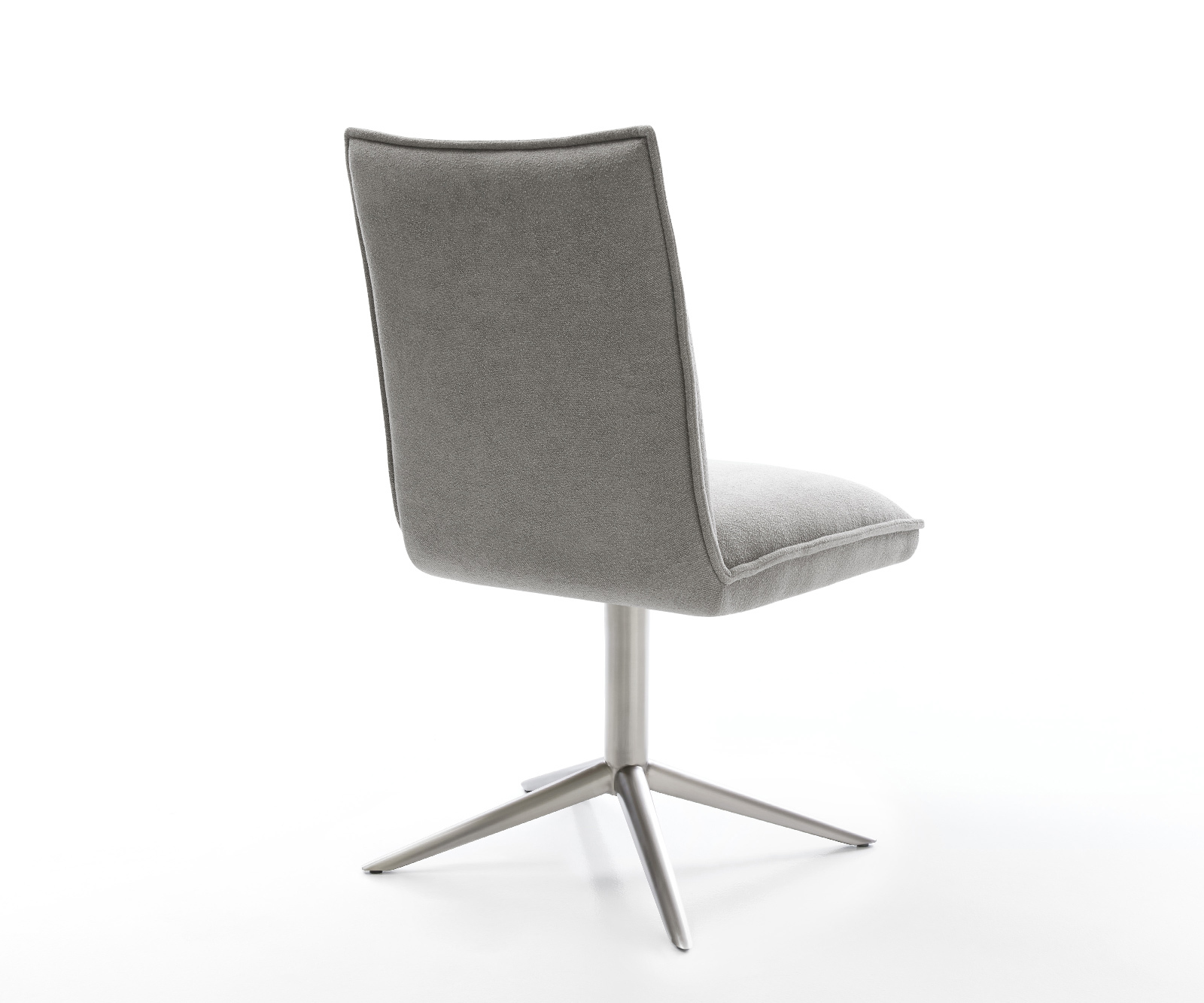 Jedálenská stolička Lelio-Flex texturovaná látka mäkký sivá krížová podstava nerezová oceľ 360° otočný hojdacia funkcia vrecková pružina - Image 5