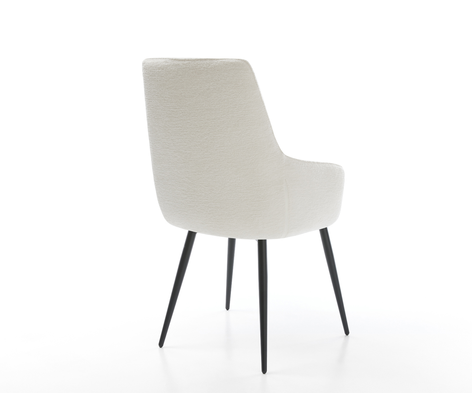 Jedálenská stolička Zelia-Flex s opierkami bouclé mäkký béžová 4-nohá zúžená čierna vrecková pružina - Image 5