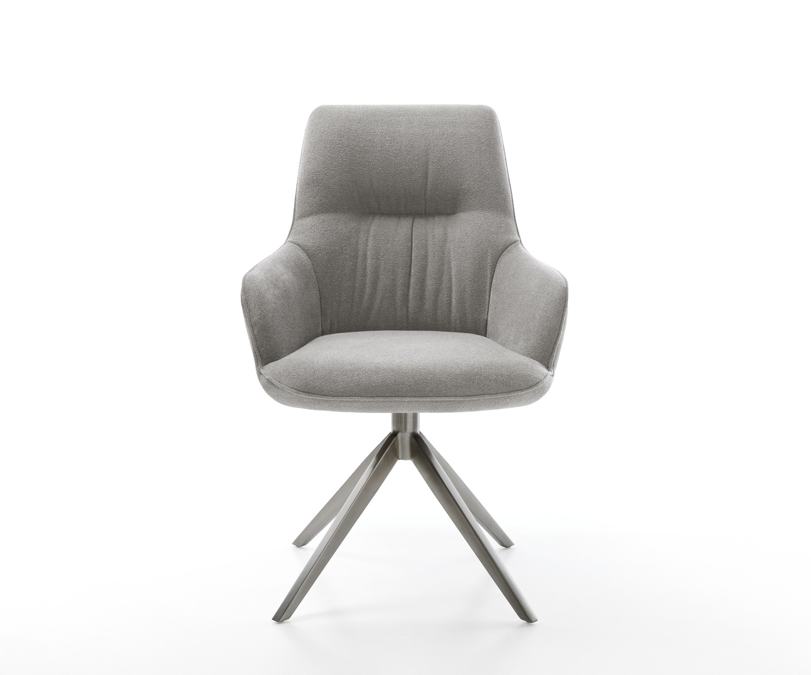 Jedálenská stolička Zelia-Flex s opierkami texturovaná látka mäkká sivá krížová podstava široká grafitová 360° otočná hojdacia funkcia vrecková pružina - Image 2