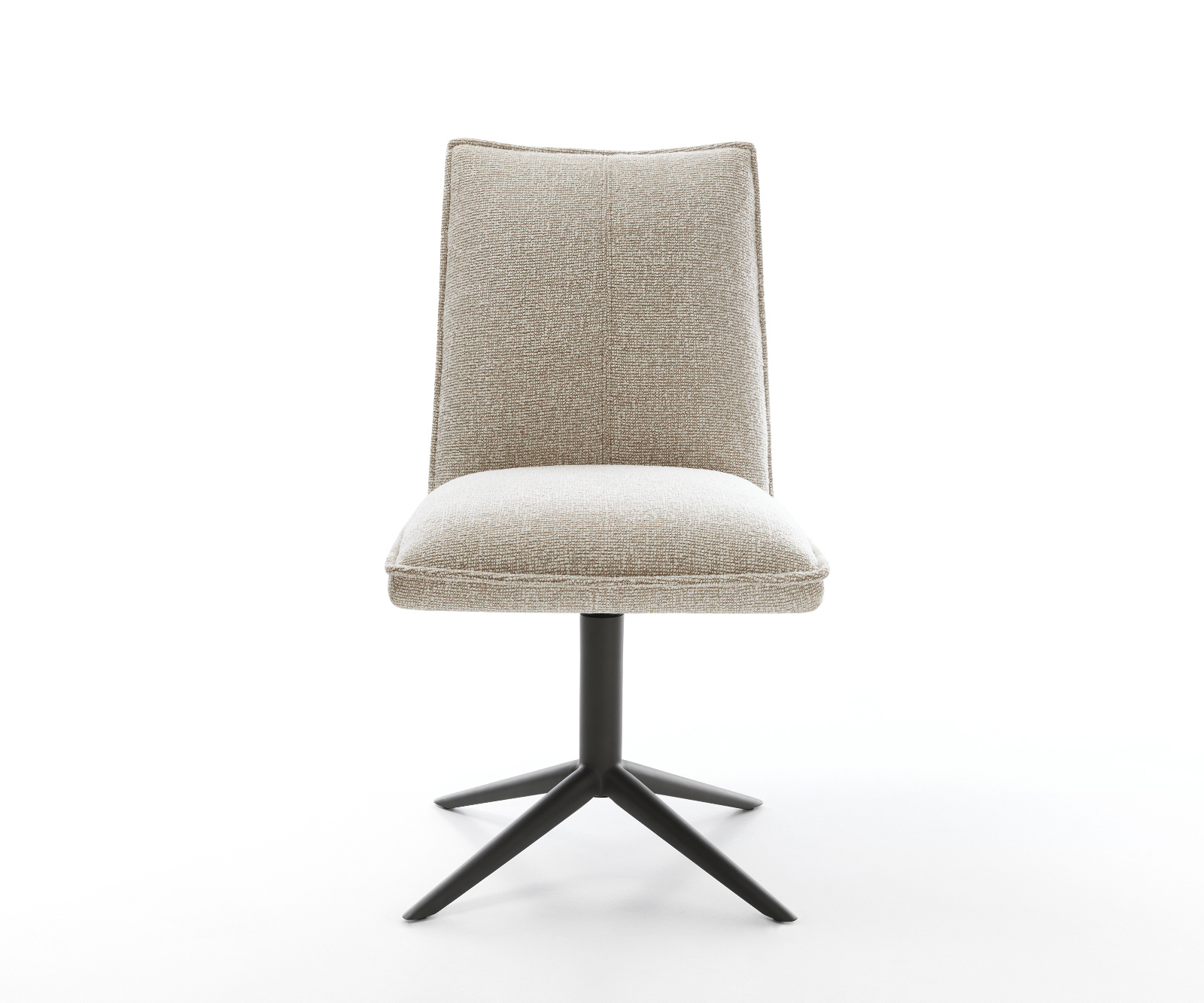 Jedálenská stolička Lelio-Flex tkanina mäkká béžová čierna krížová podstava 360° otočný hojdacia funkcia vrecková pružina - Image 2