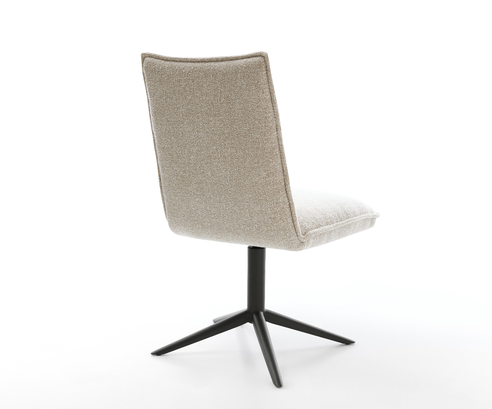 Jedálenská stolička Lelio-Flex tkanina mäkká béžová čierna krížová podstava 360° otočný hojdacia funkcia vrecková pružina - Image 5