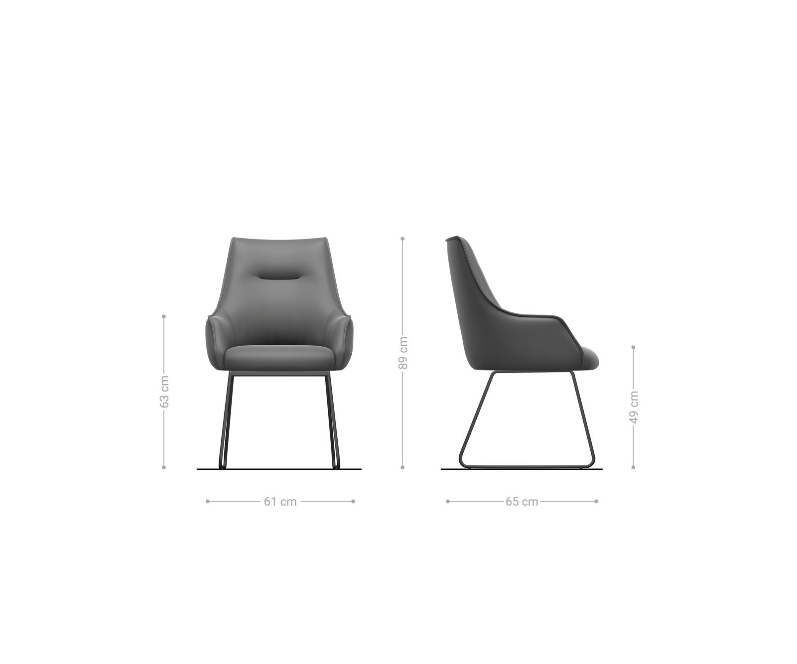 Jedálenská stolička Alja-Flex s opierkami tkanina mäkký béžová tenká podstava čierna vrecková pružina - Image 6