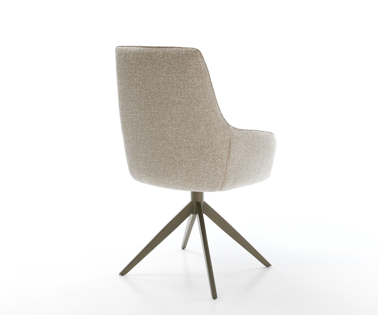 Jedálenská stolička Zelia-Flex s opierkami tkanina mäkká béžová krížová podstava široká titánová farba 360° otočná hojdacia funkcia vrecková pružina - Image 5