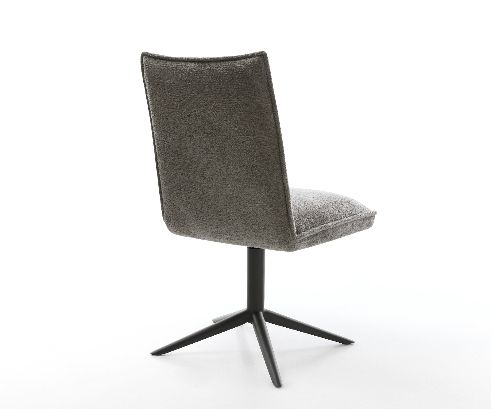 Jedálenská stolička Lelio-Flex bouclé mäkký tmavobéžová krížová podstava čierna 360° otočný hojdacia funkcia vrecková pružina - Image 5