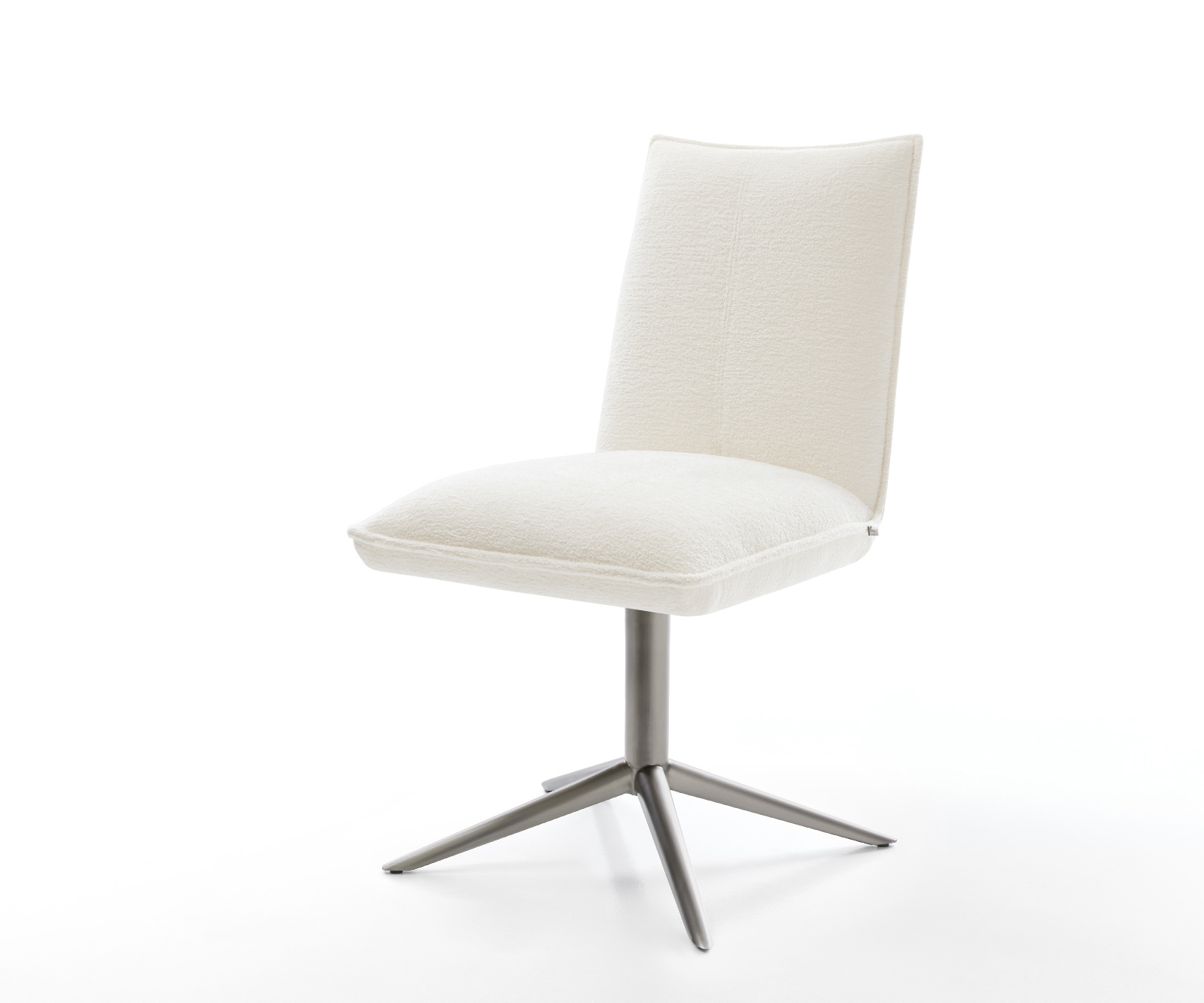 Jedálenská stolička Lelio-Flex bouclé mäkký béžová podstava grafitová 360° otočný hojdacia funkcia vrecková pružina