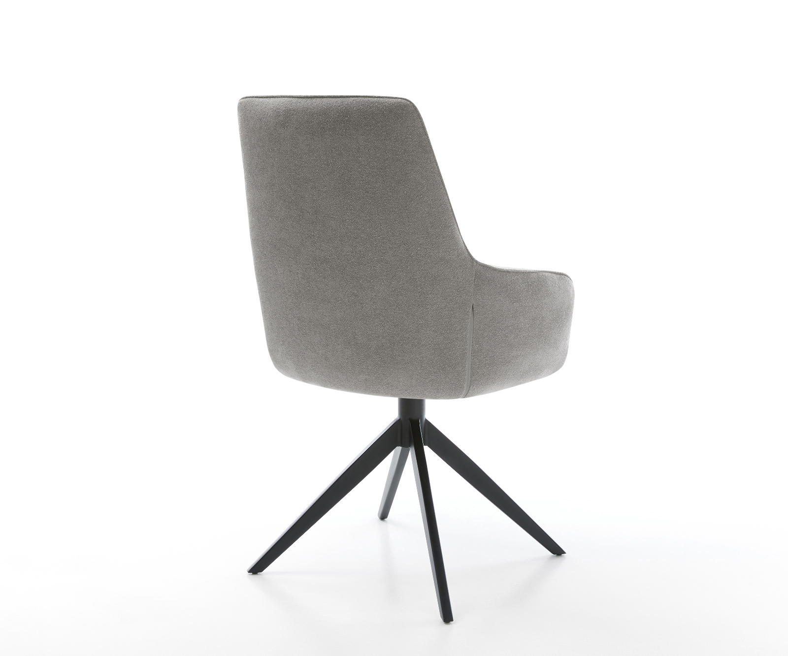 Jedálenská stolička Zelia-Flex s opierkami texturovaná látka mäkký sivá krížová podstava široká čierna otočný 360° kolískacia funkcia vrecková pružina - Image 5