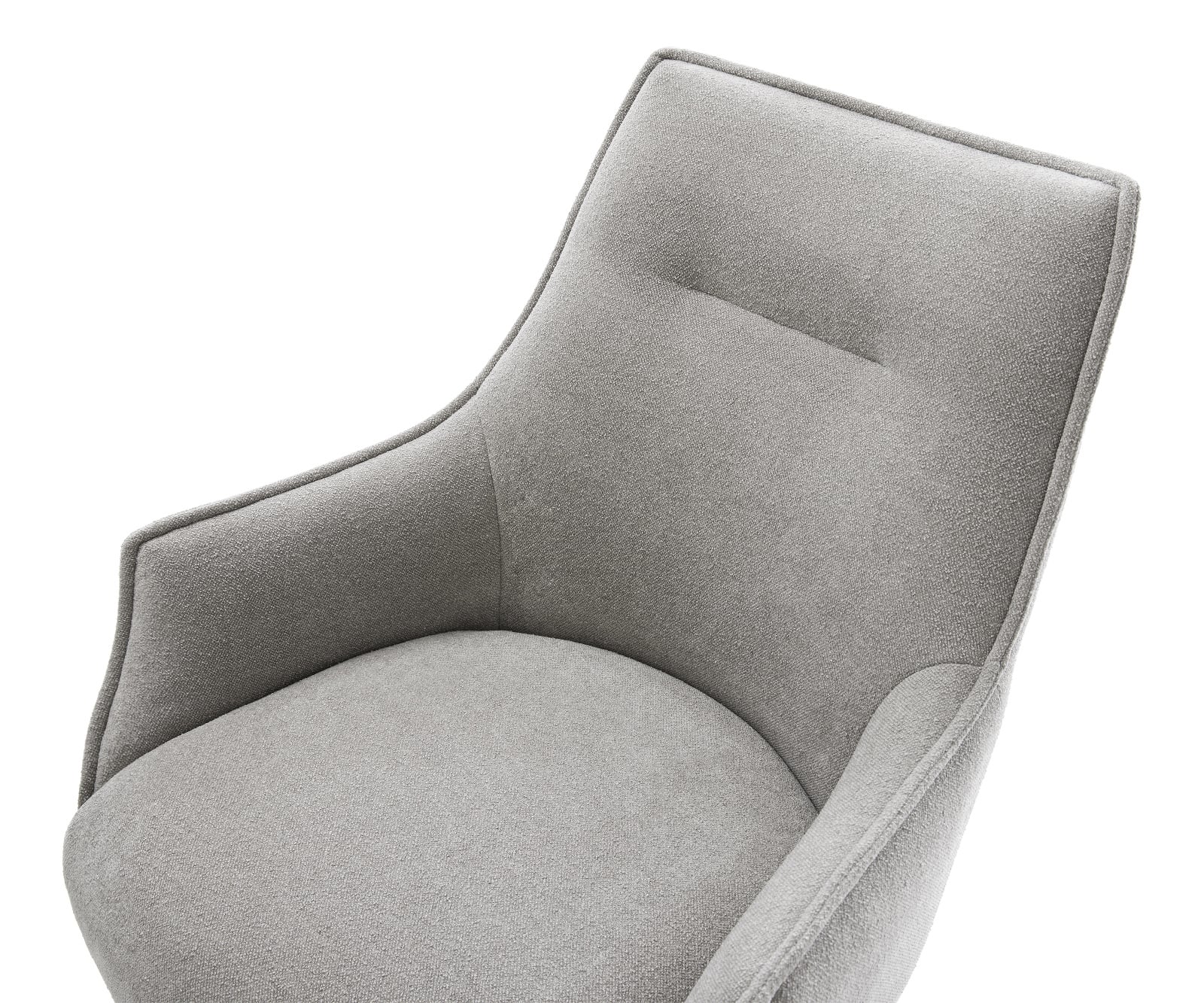 Jedálenská stolička Alja-Flex s opierkami texturovaná látka mäkký sivá tenká podstava čierna vrecková pružina - Image 4