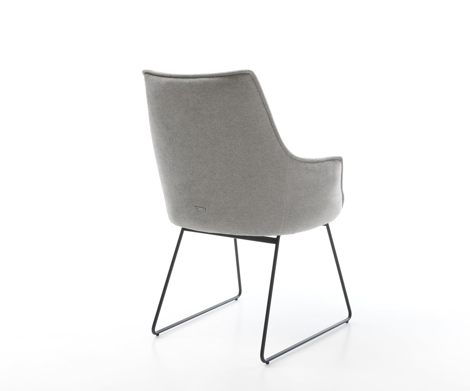 Jedálenská stolička Alja-Flex s opierkami texturovaná látka mäkký sivá tenká podstava čierna vrecková pružina - Image 5