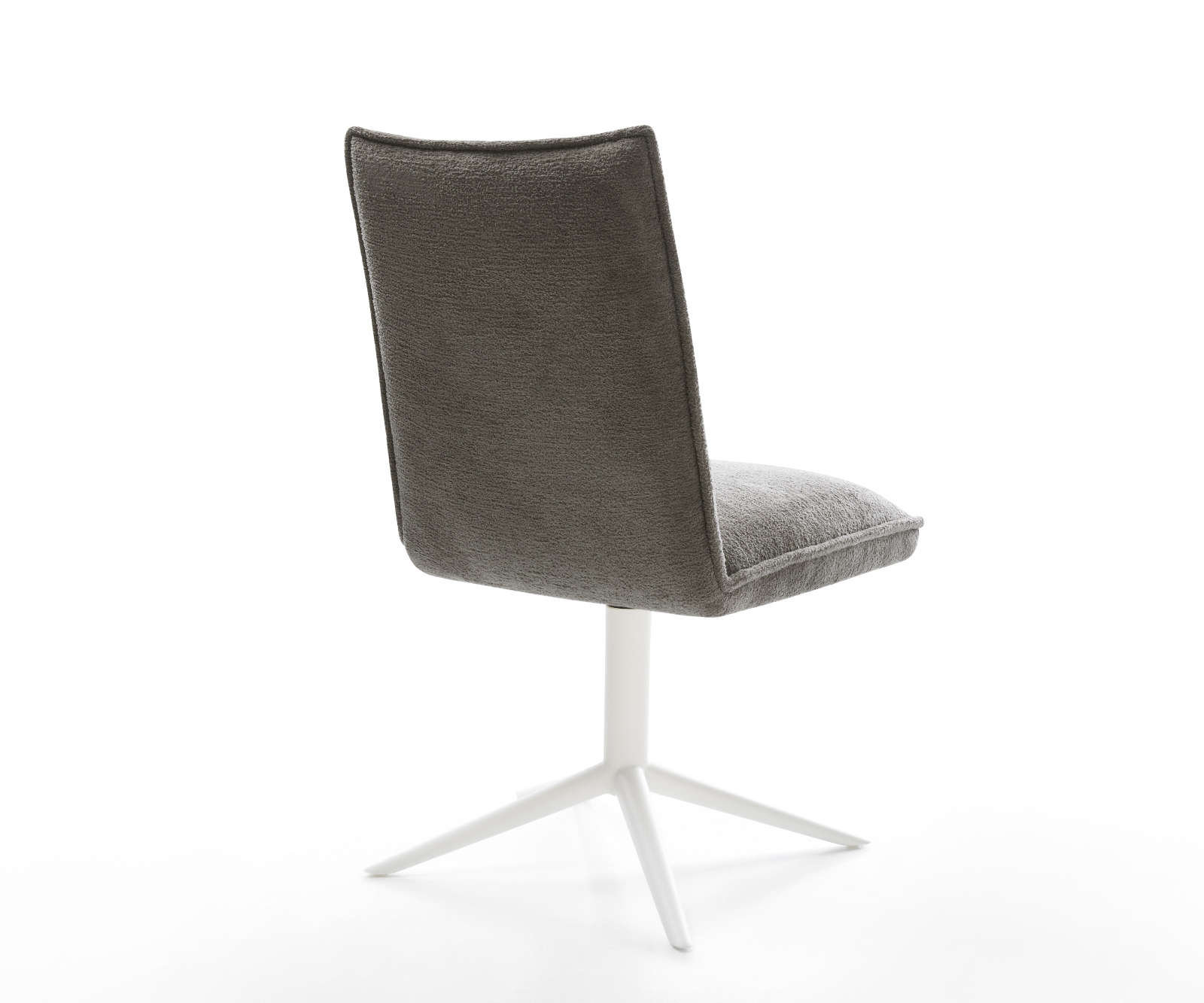 Jedálenská stolička Lelio-Flex bouclé mäkký tmavobéžová krížová podstava biela otočný 360° hojdacia funkcia vrecková pružina - Image 5