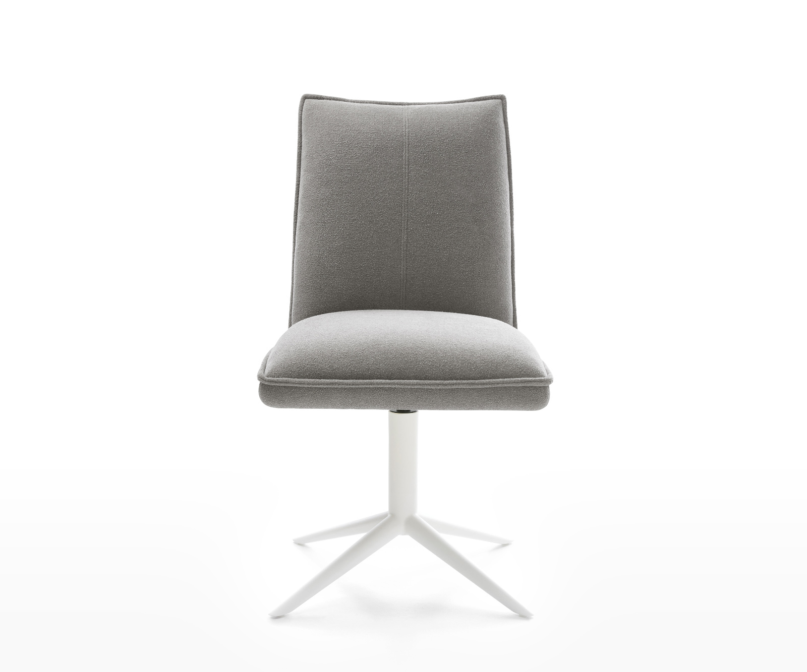 Jedálenská stolička Lelio-Flex texturovaná látka mäkký sivá krížová podstava biela 360° otočný hojdacia funkcia vrecková pružina - Image 2